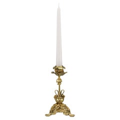 French Rococo Style Bronze Candlestick, circa 1920s