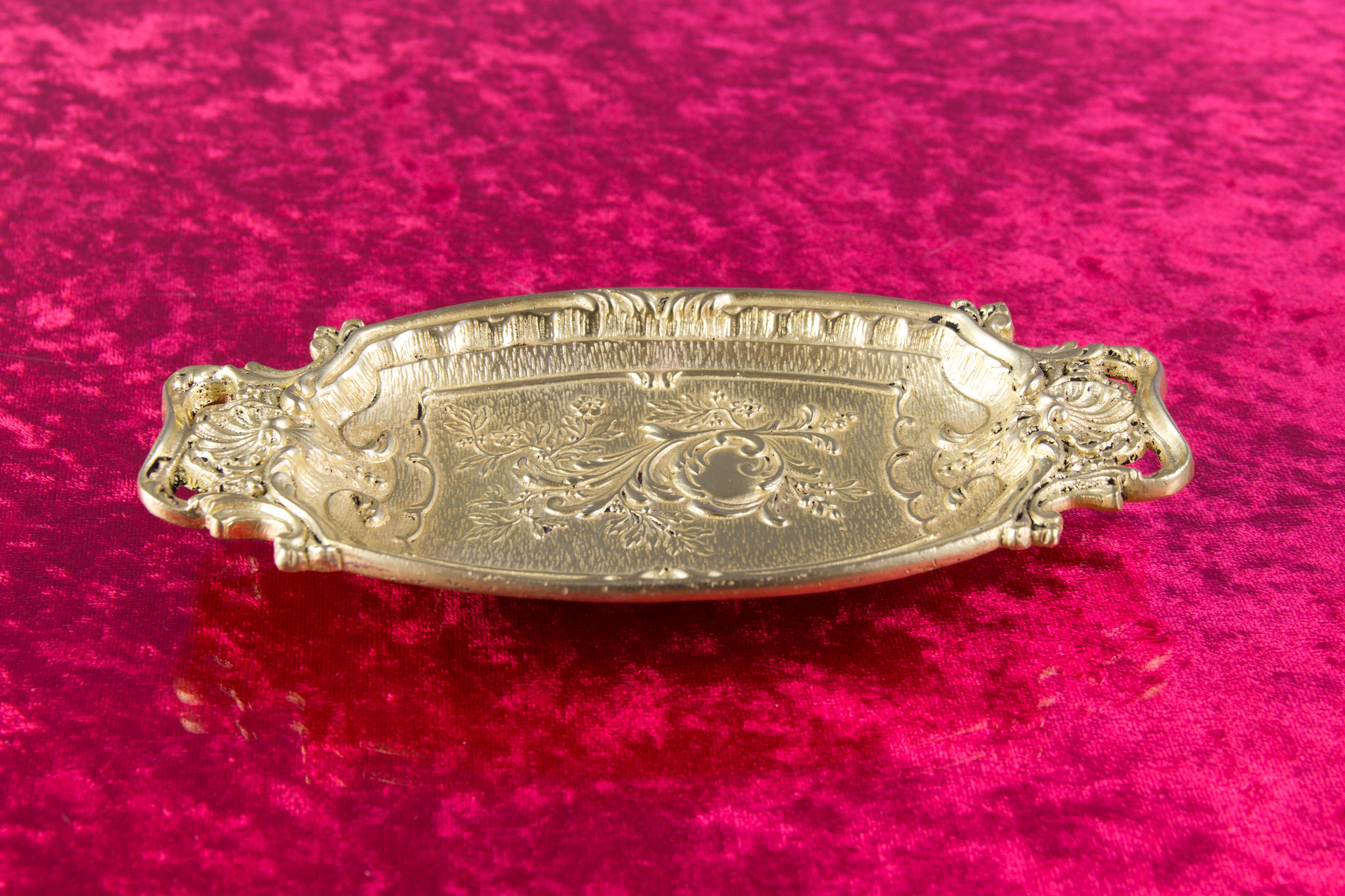 French Rococo Style Bronze Card Tray or Pin Tray, Vide - Poche, 1930s 9