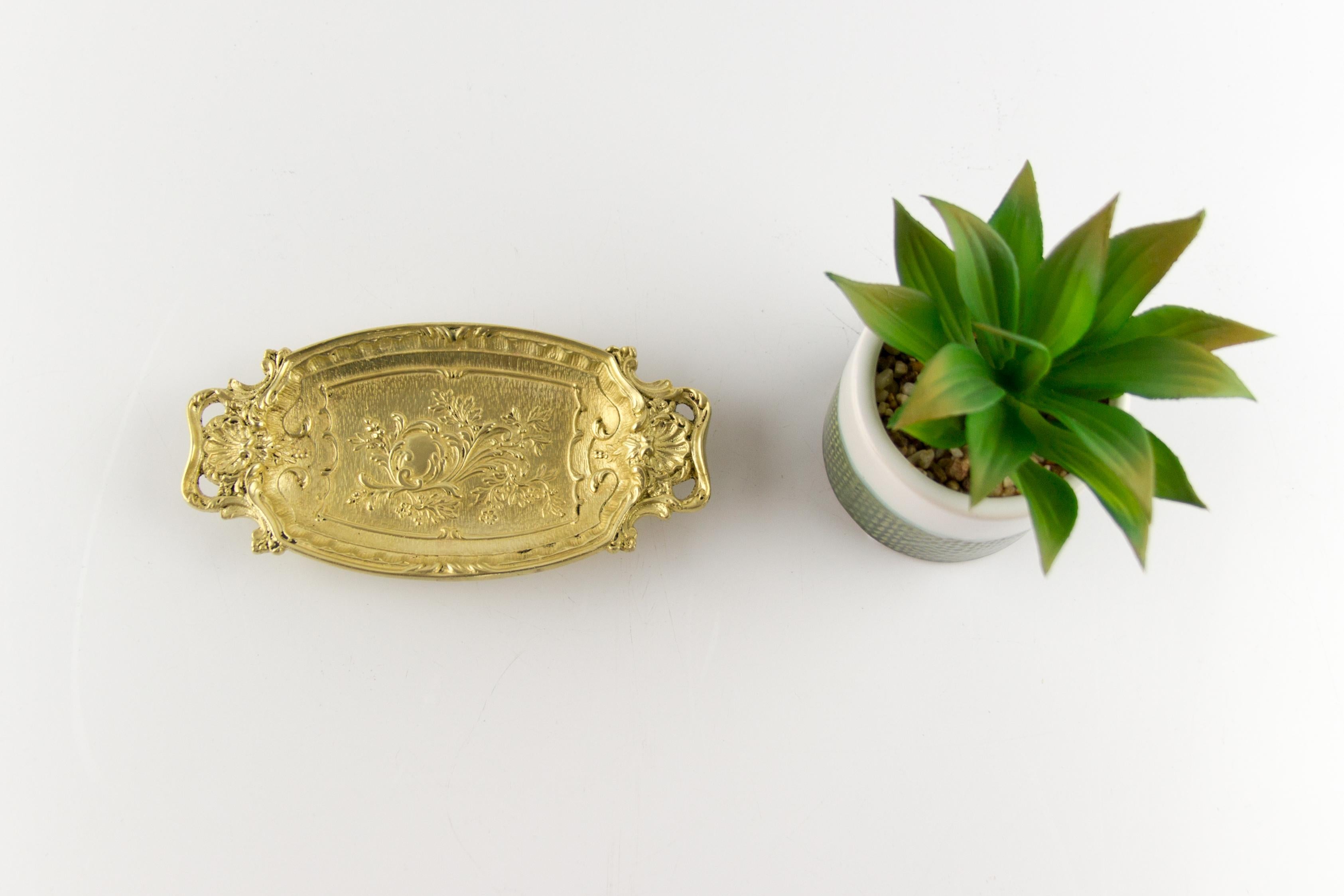 French Rococo Style Bronze Card Tray or Pin Tray, Vide - Poche, 1930s 13