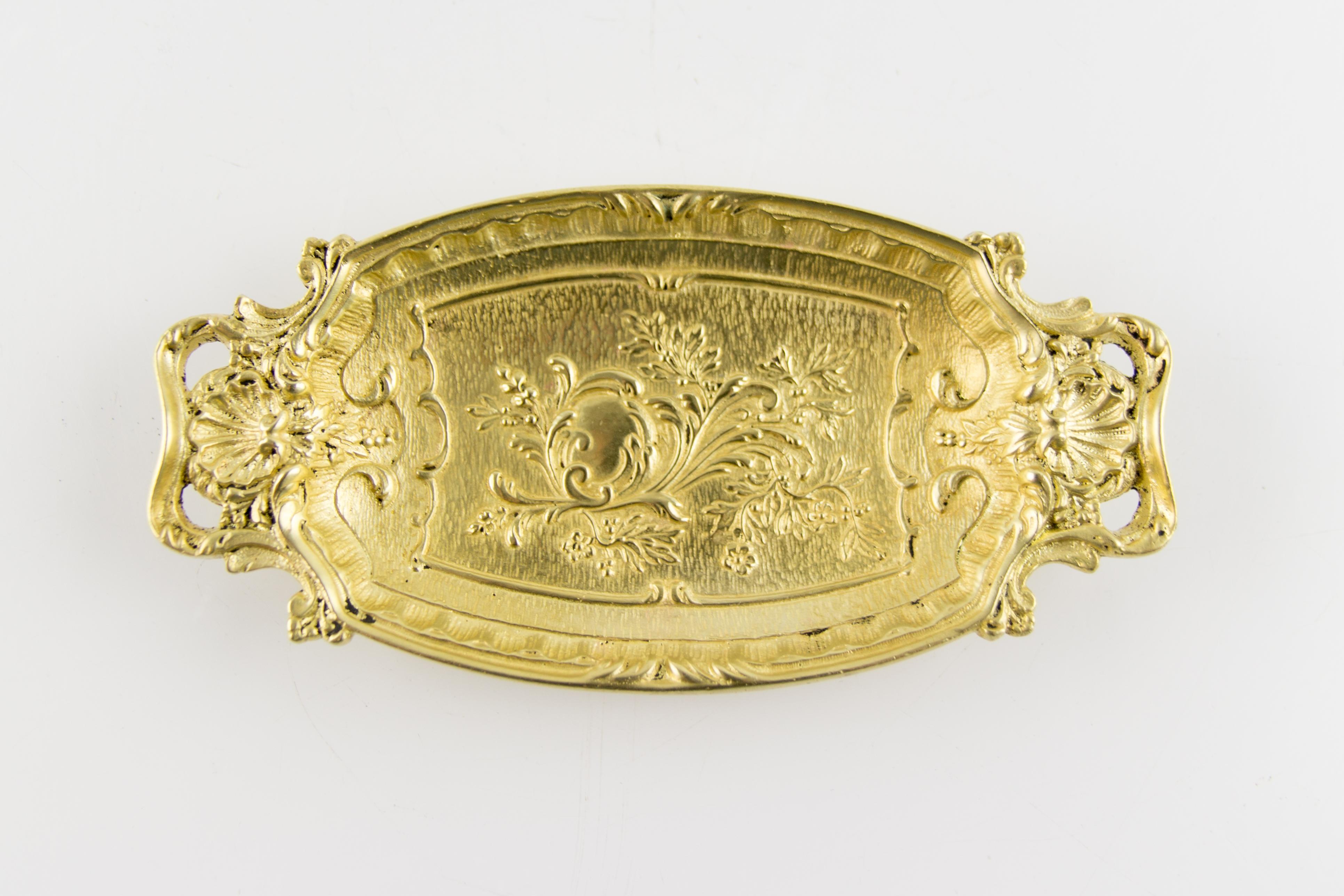 French Rococo Style Bronze Card Tray or Pin Tray, Vide - Poche, 1930s 4