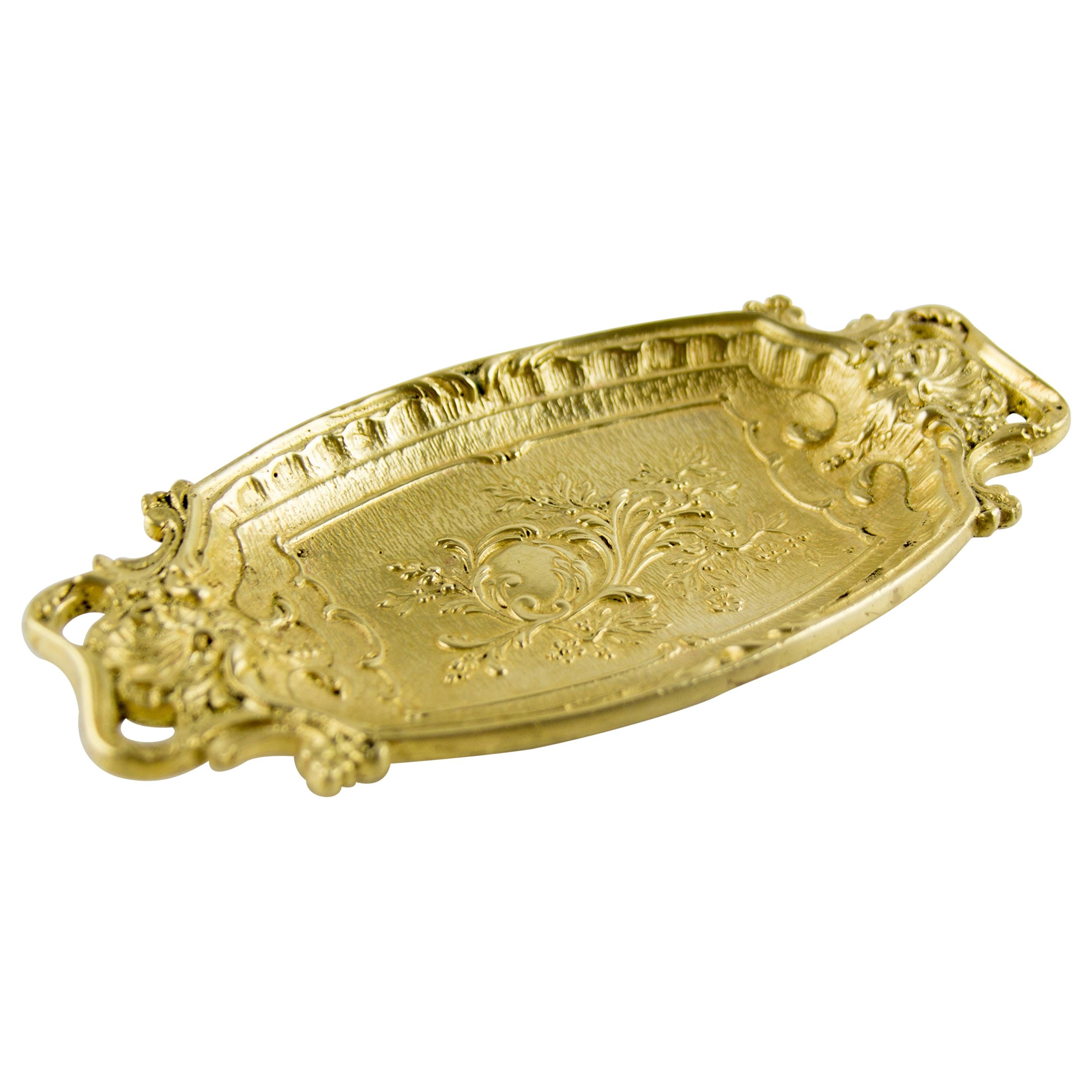 French Rococo Style Bronze Card Tray or Pin Tray, Vide - Poche, 1930s