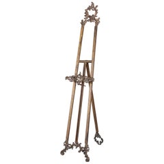 French Rococo Style Bronzed Scroll Form Artist's Painting Display Easel