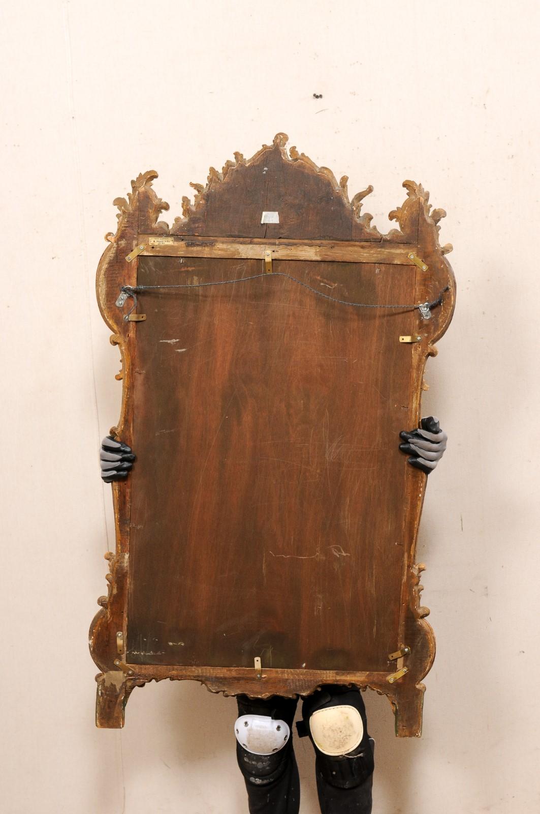 French Rococo Style Carved and Gilt Mirror, Early 20th C. For Sale 5