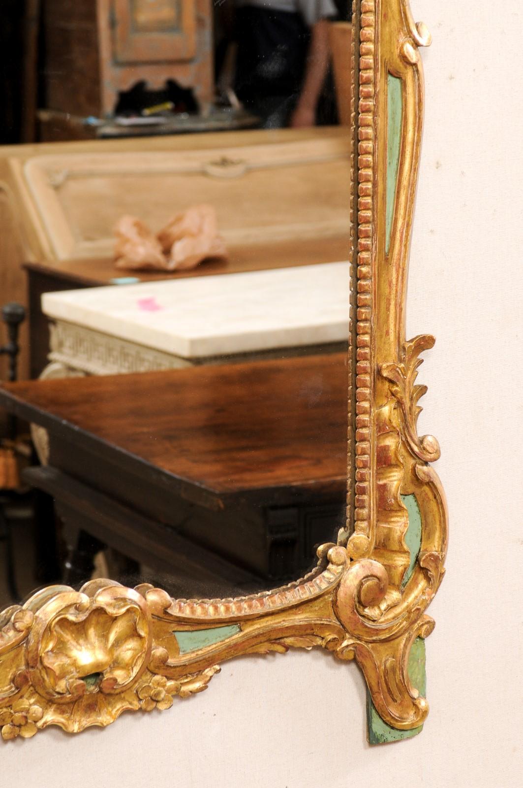 Wood French Rococo Style Carved and Gilt Mirror, Early 20th C. For Sale