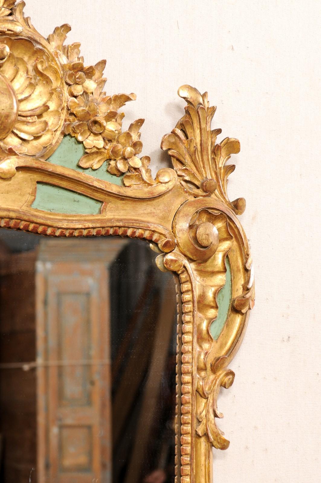 French Rococo Style Carved and Gilt Mirror, Early 20th C. For Sale 1
