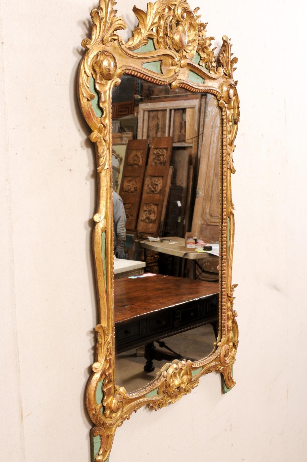 French Rococo Style Carved and Gilt Mirror, Early 20th C. For Sale 2