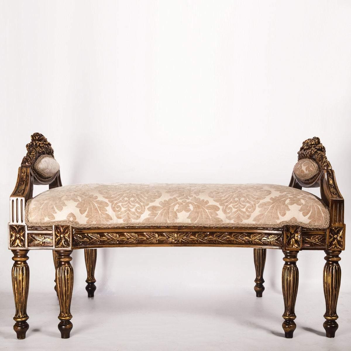 European French Rococo-Style Carved Bench, 20th Century For Sale