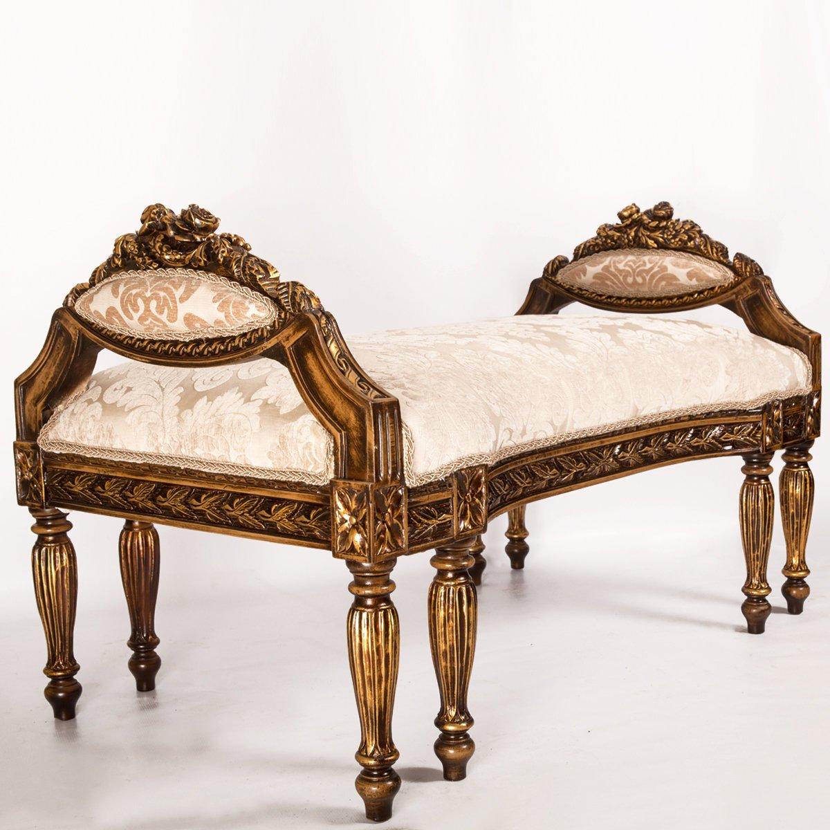 French Rococo-Style Carved Bench, 20th Century For Sale 1