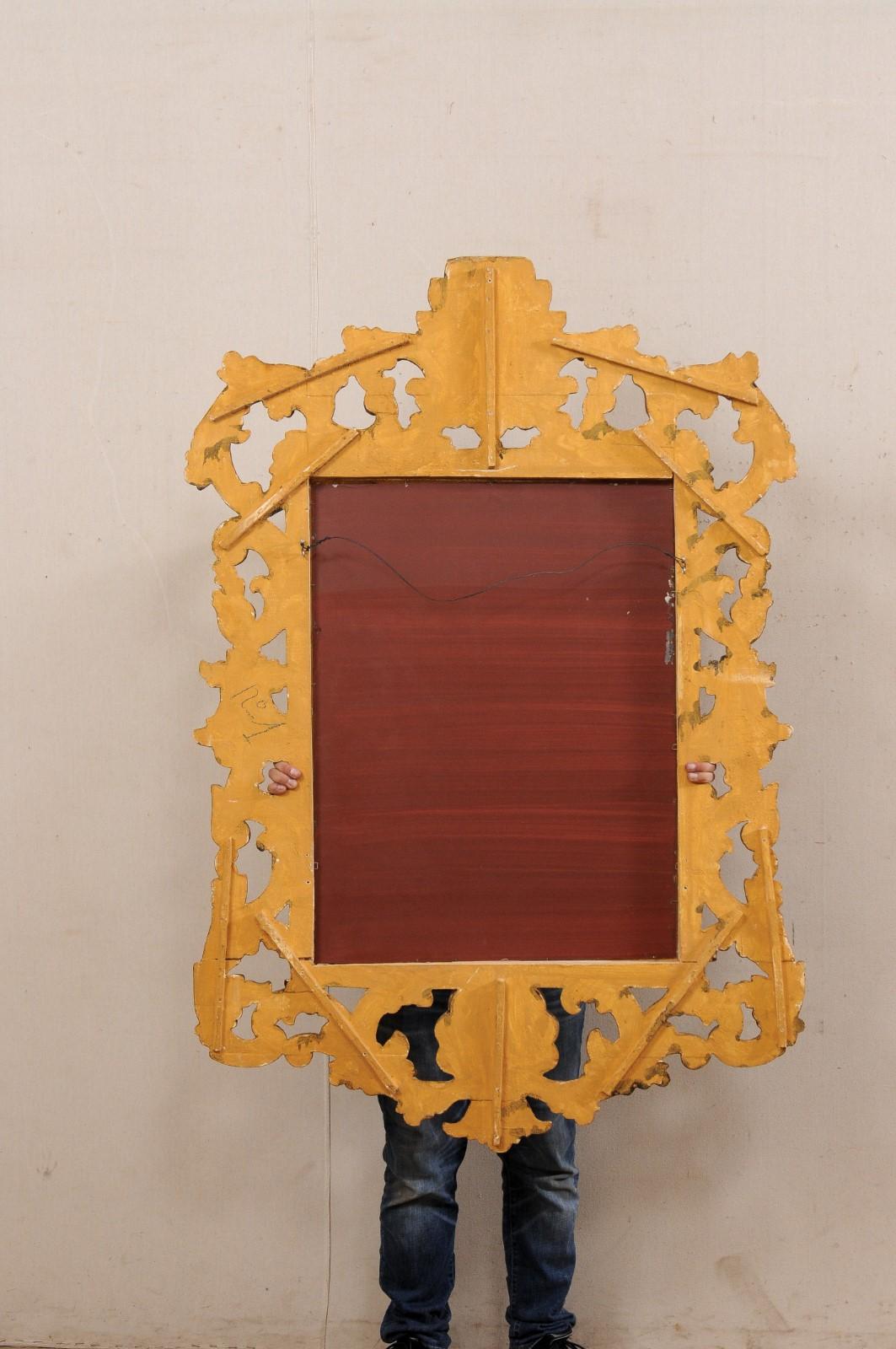 French Rococo Style Carved & Gilt 4.75 Ft Tall Mirror, 19th C. For Sale 7