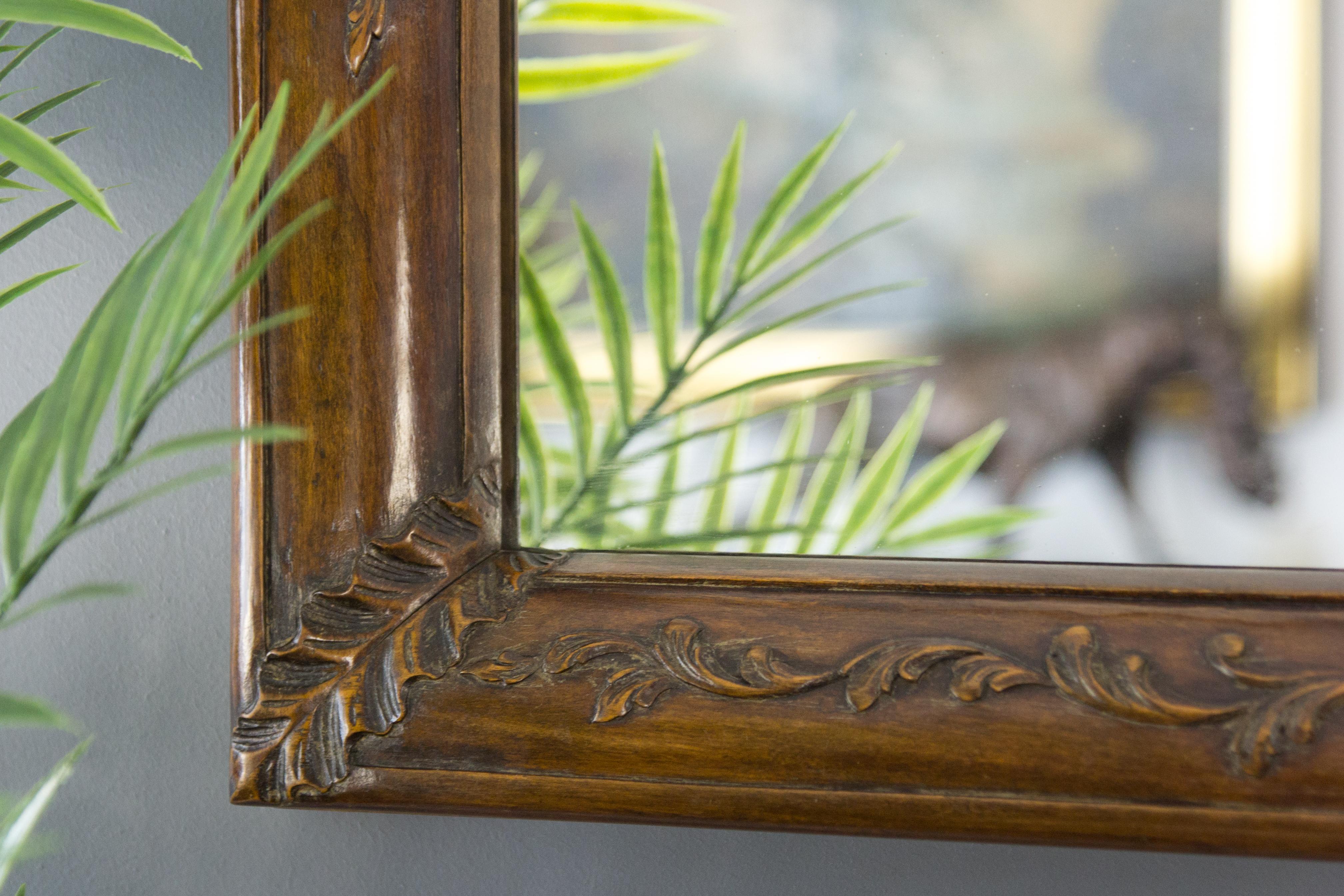 French Rococo Style Carved Walnut Mirror, circa 1920 7