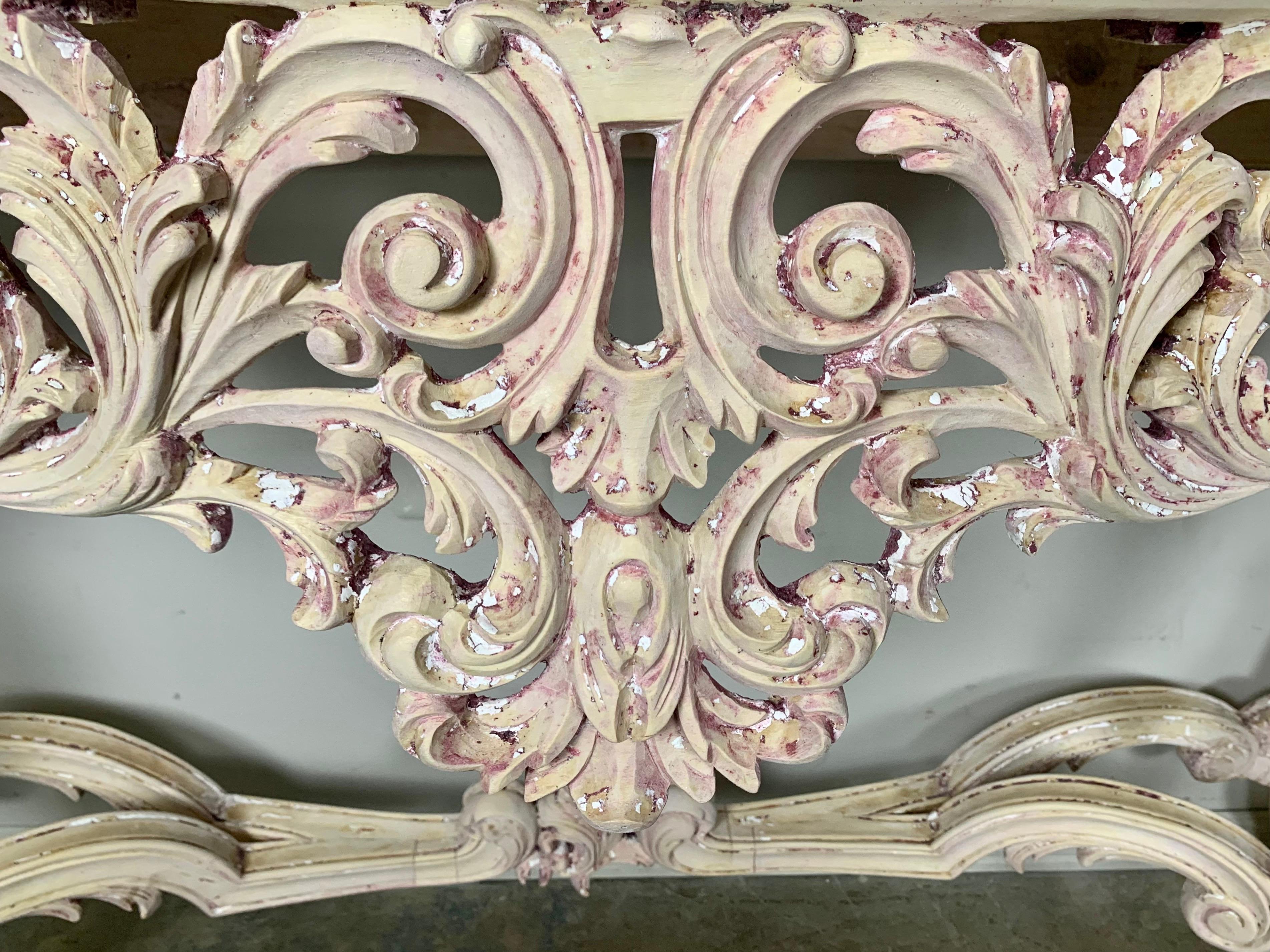 Wood French Rococo Style Console C. 1930s For Sale