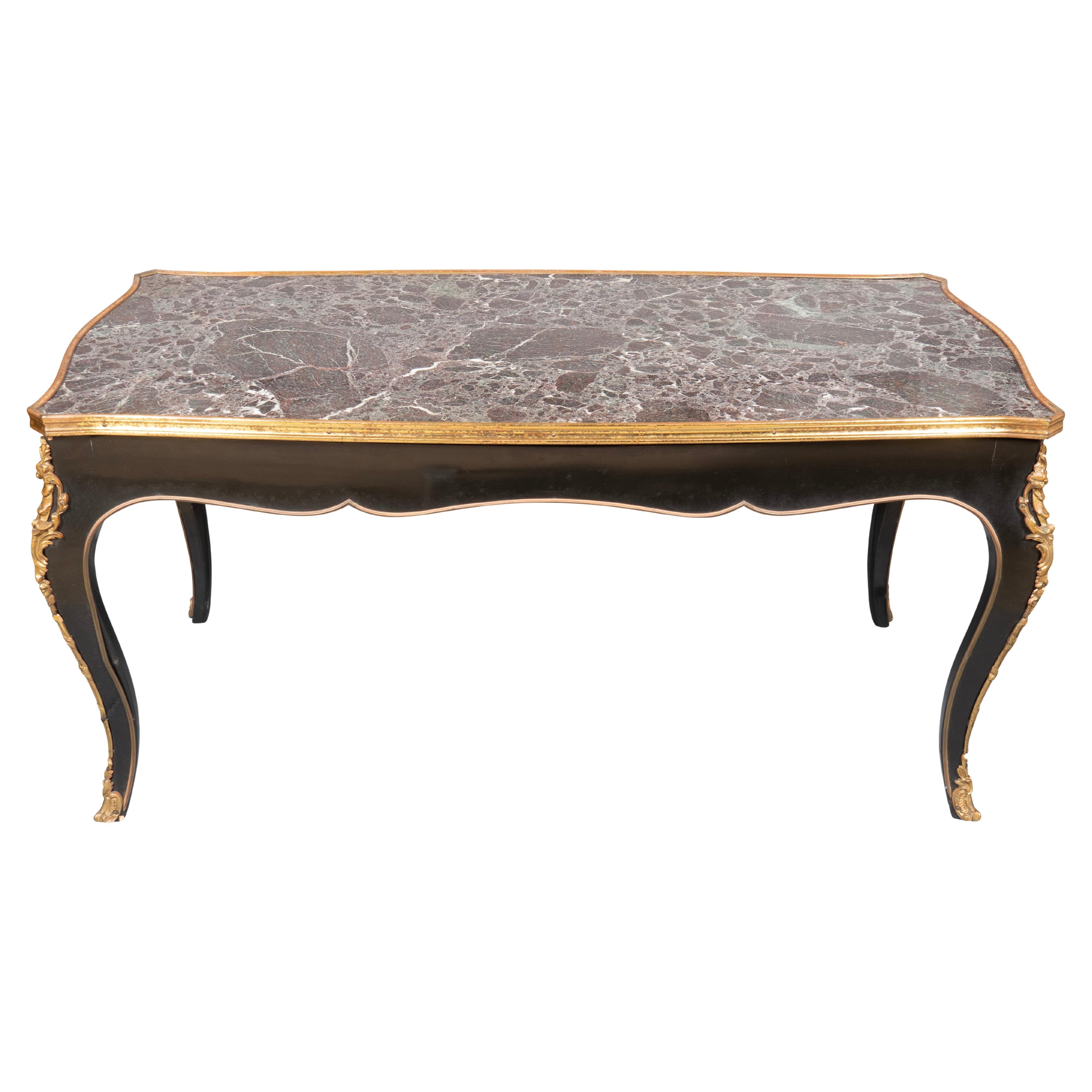Französisch Rokoko Stil Ebonized Couchtisch
