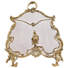 Écran de cheminée de style rococo français, vers 1900