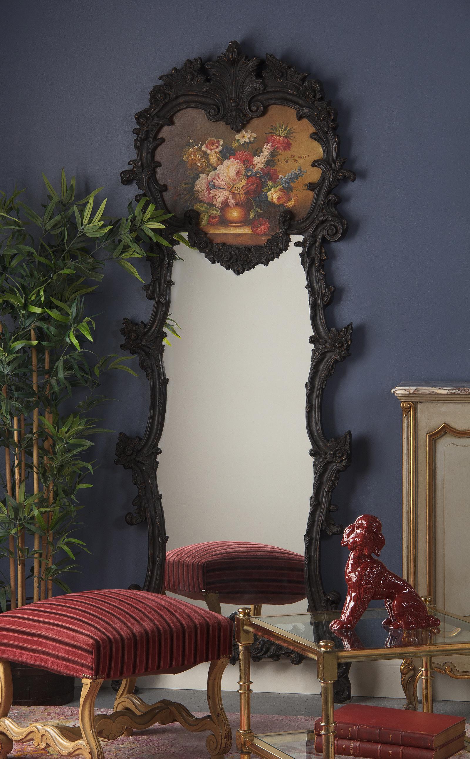 French Rococo Style Full Length Trumeau Mirror, 1920s 11