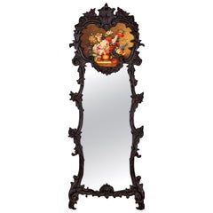 Antique French Rococo Style Full Length Trumeau Mirror, 1920s