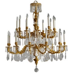 Lustre de Style Rococ Français en Bronze Doré et Cristal de Gherardo Degli Albizzi