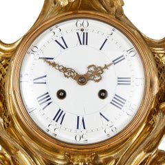 French Rococo Style Gilt Bronze Clock and Barometer by Charpentier