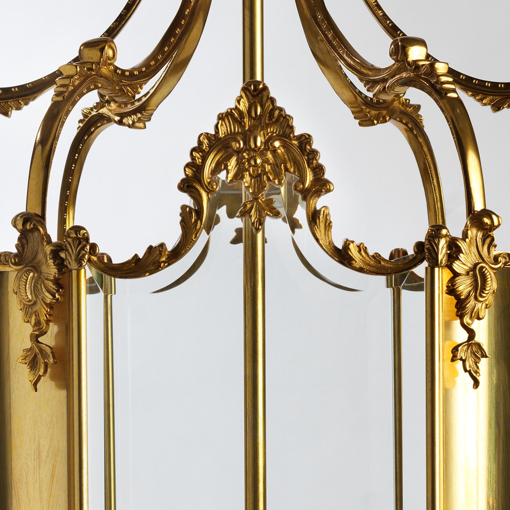 Vergoldete Bronze-Laterne im Rokokostil von Gherardo Degli Albizzi (Louis XV.) im Angebot