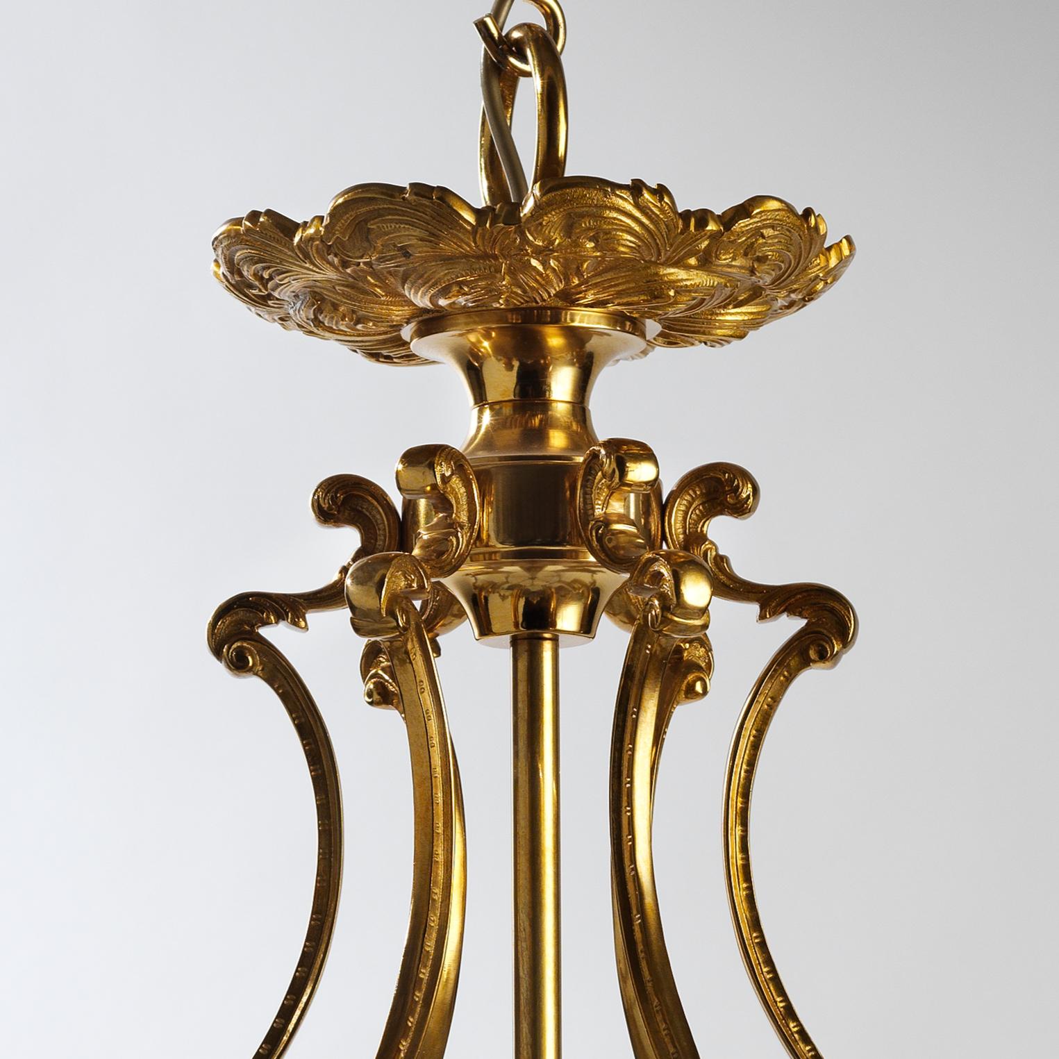 Italian French Rococò Style Gilt Bronze Lantern by Gherardo Degli Albizzi For Sale