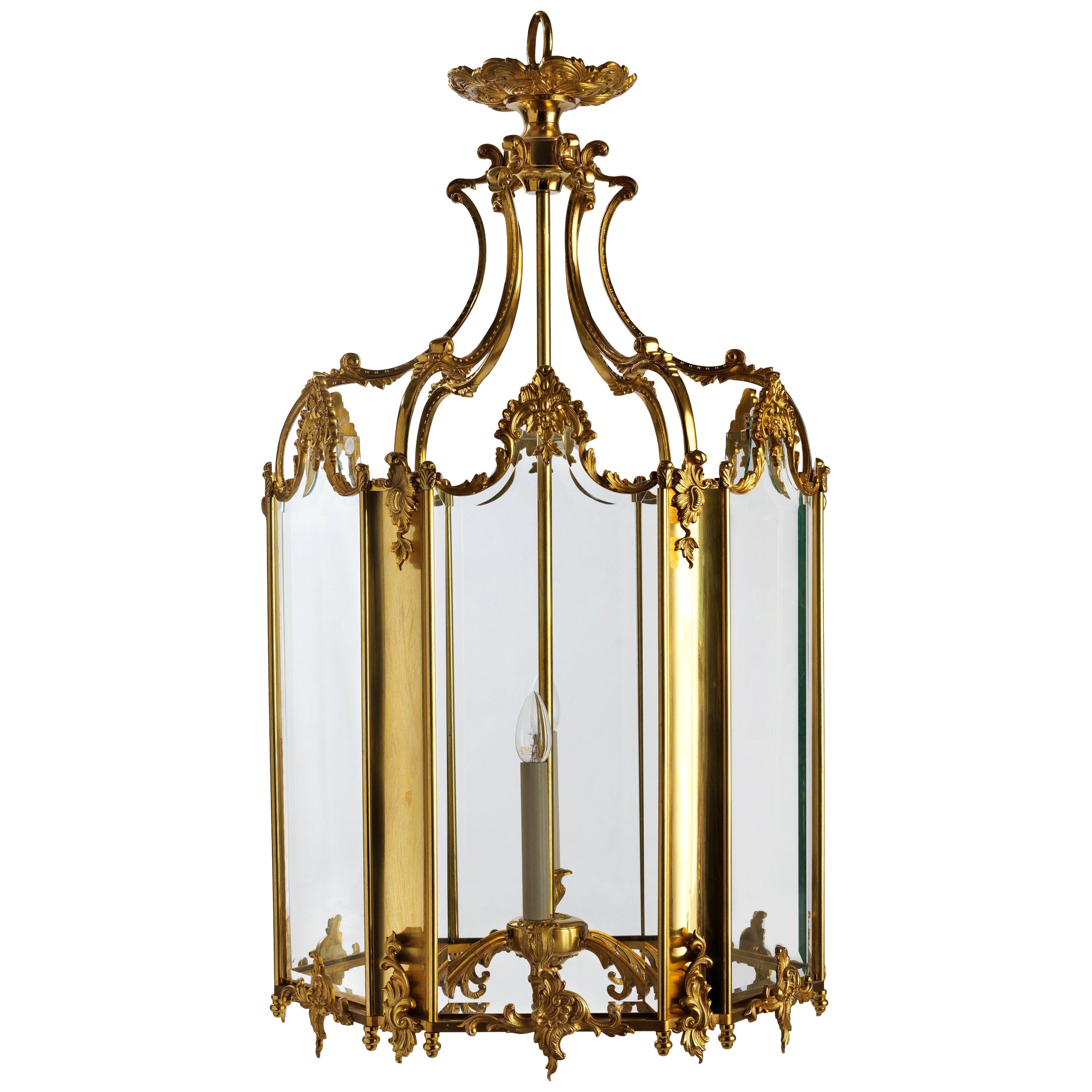 Lanterne française de style rococ en bronze doré de Gherardo Degli Albizzi en vente