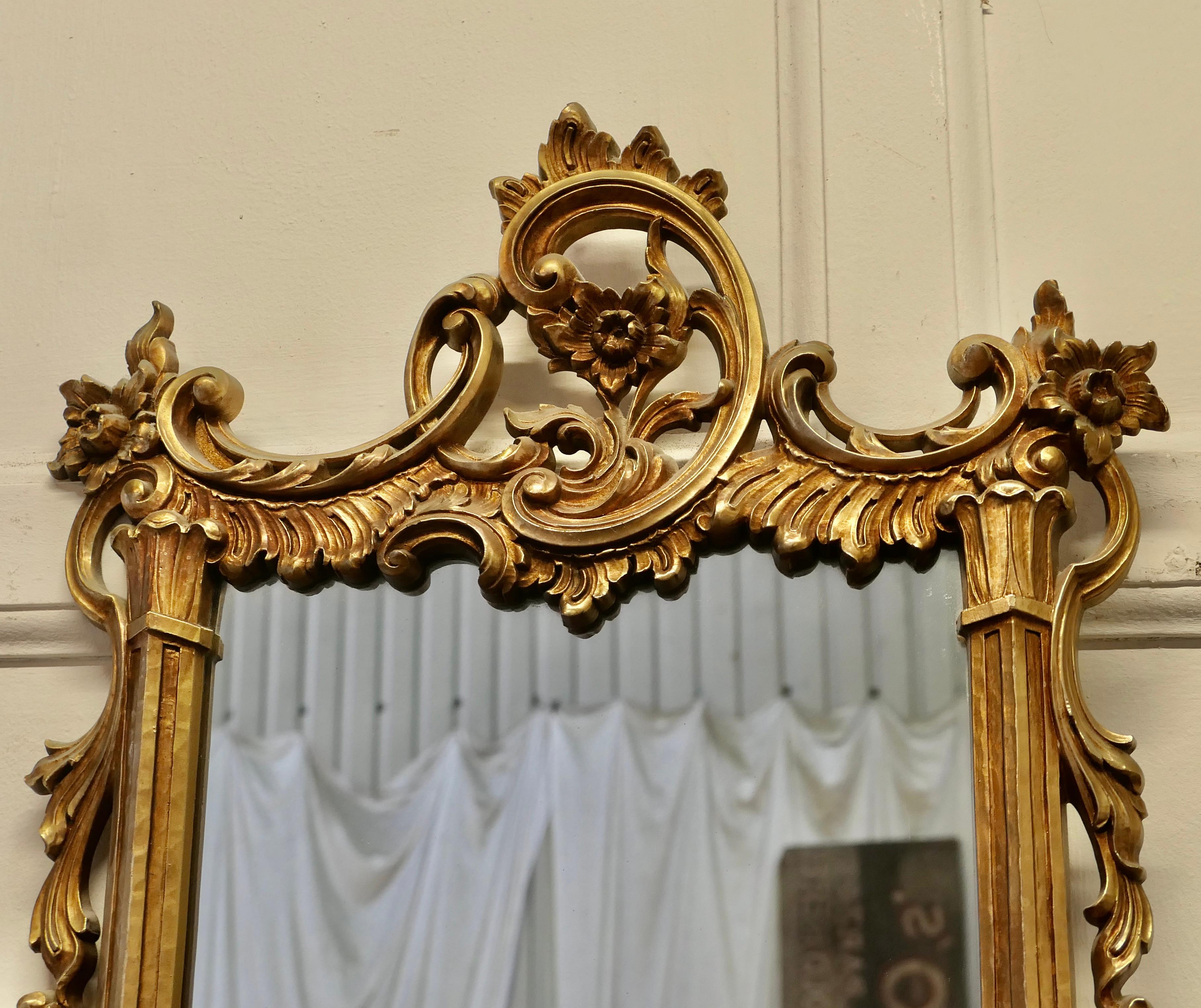 Resin French Rococo Style Gilt Wall Mirror