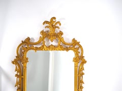 French Rococo Style Gilt Wood Frame Hanging Wall Mirror