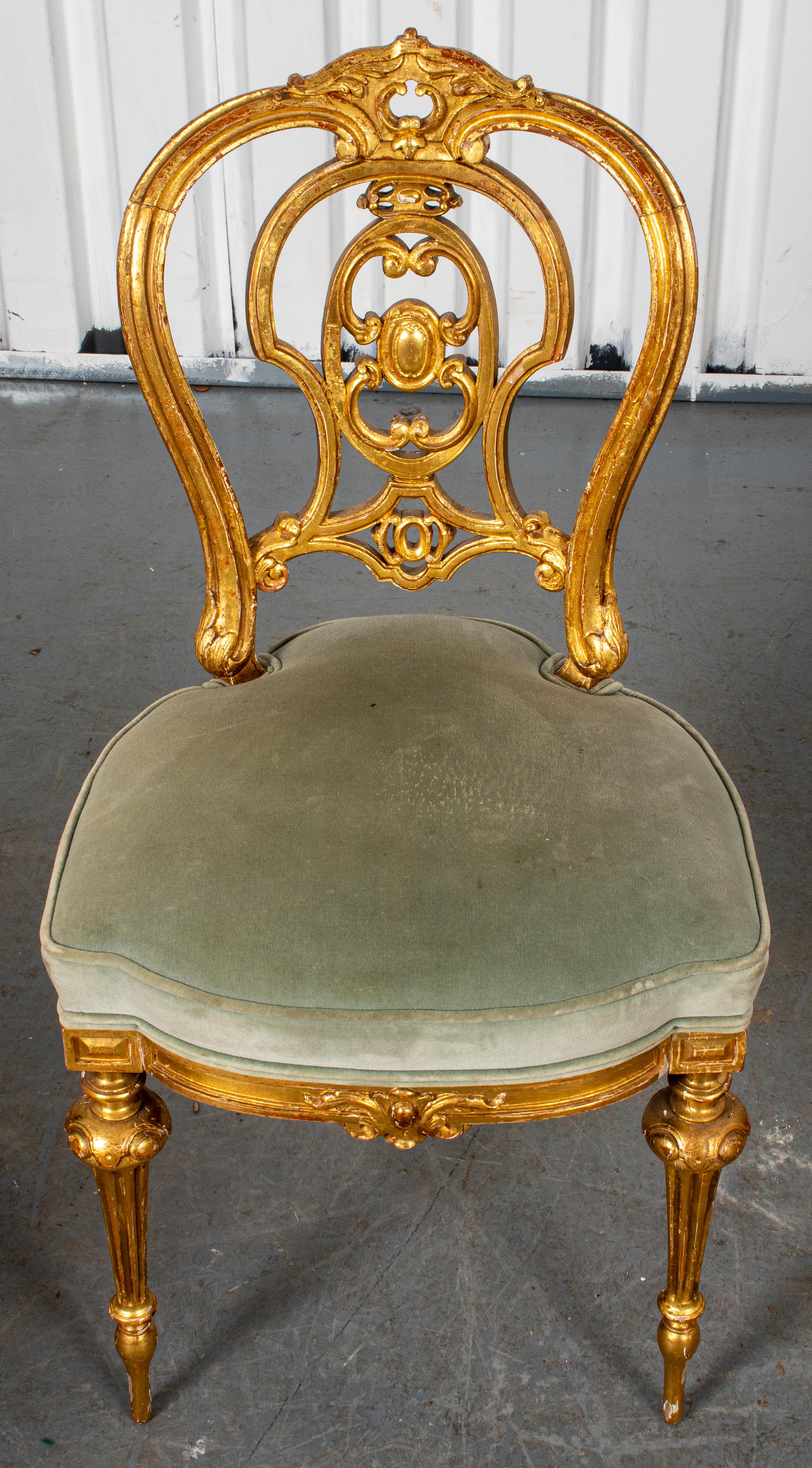 French Rococo Style Giltwood Side Chairs, 4 6