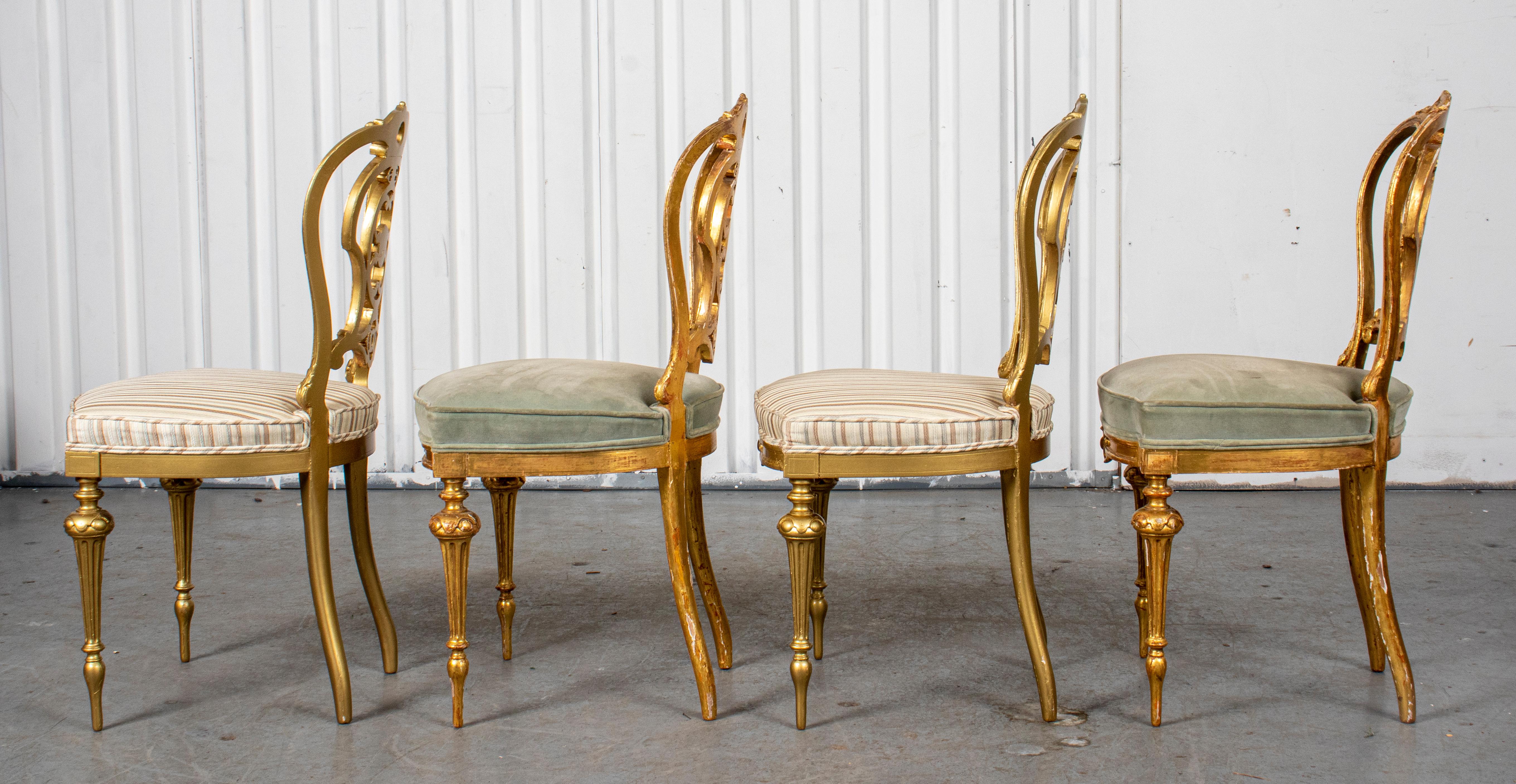 19th Century French Rococo Style Giltwood Side Chairs, 4