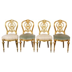 French Rococo Style Giltwood Side Chairs, 4