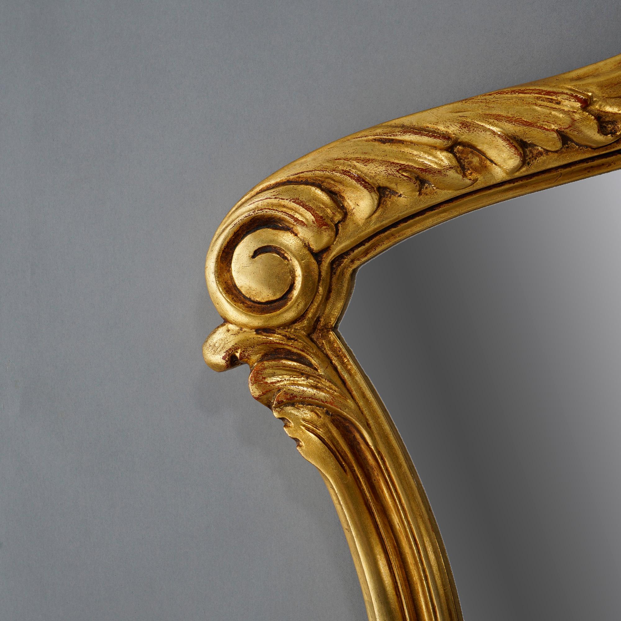 French Rococo Style Giltwood Wall Mirror, 20th C In Good Condition In Big Flats, NY