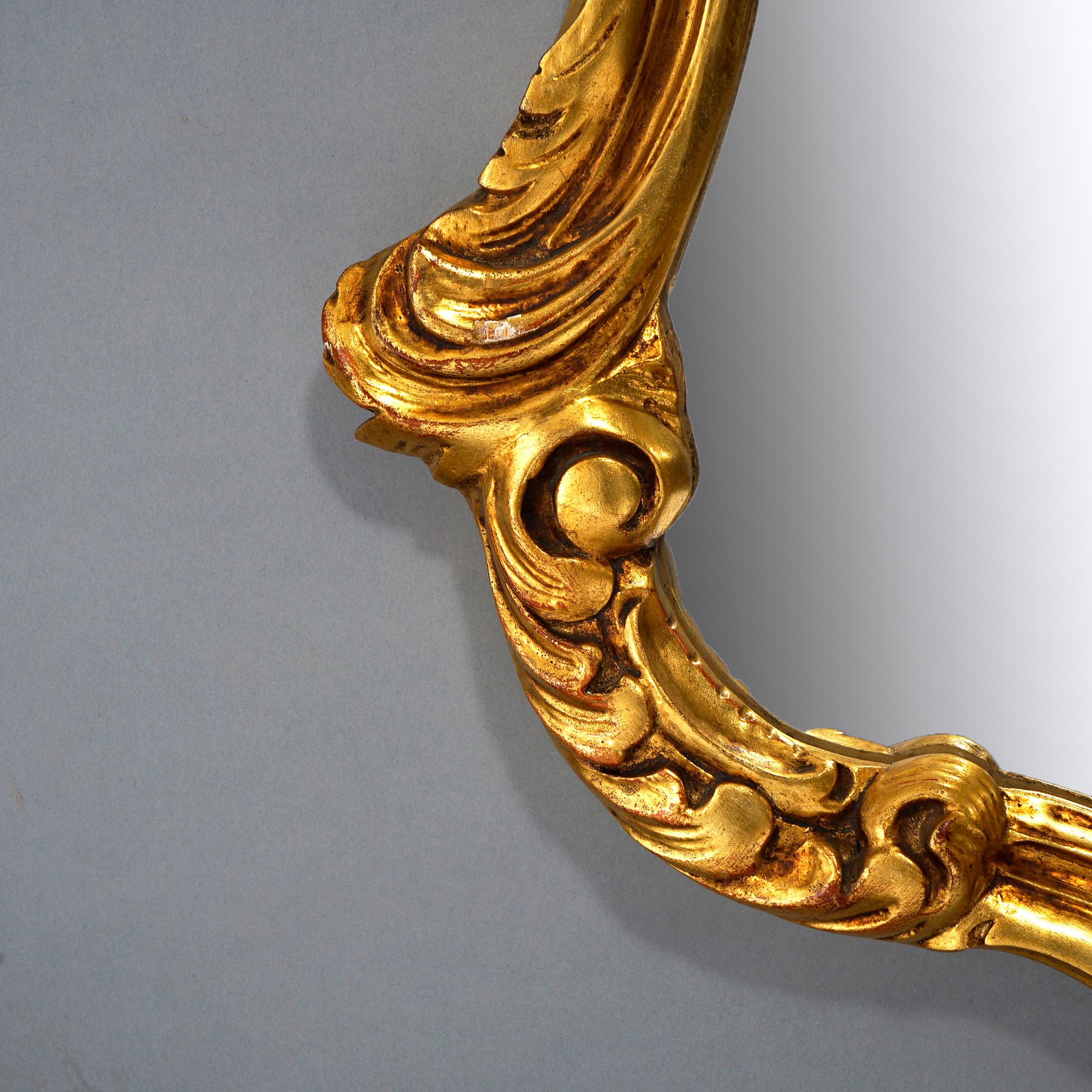 French Rococo Style Giltwood Wall Mirror, 20th C 1
