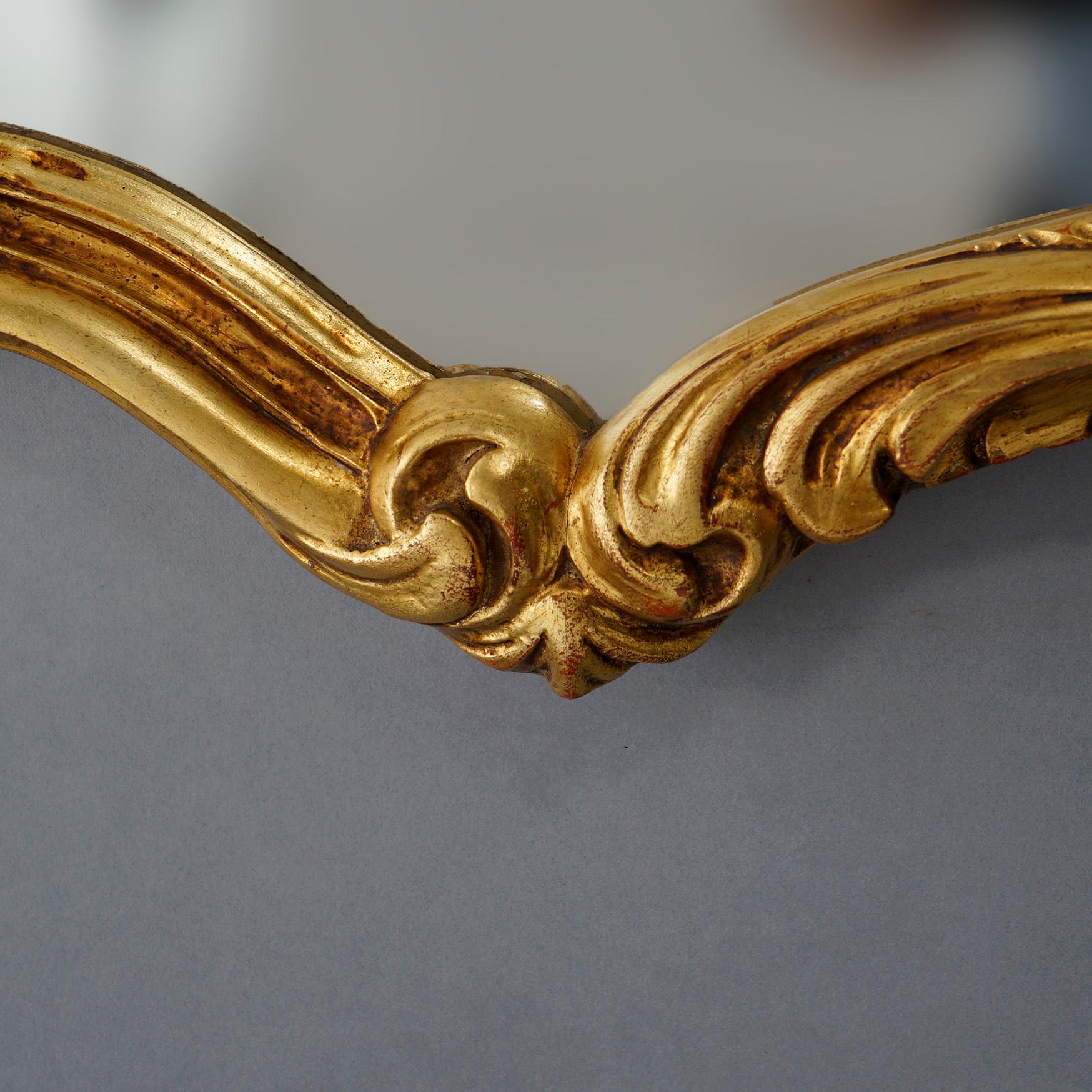 French Rococo Style Giltwood Wall Mirror, 20th C 2