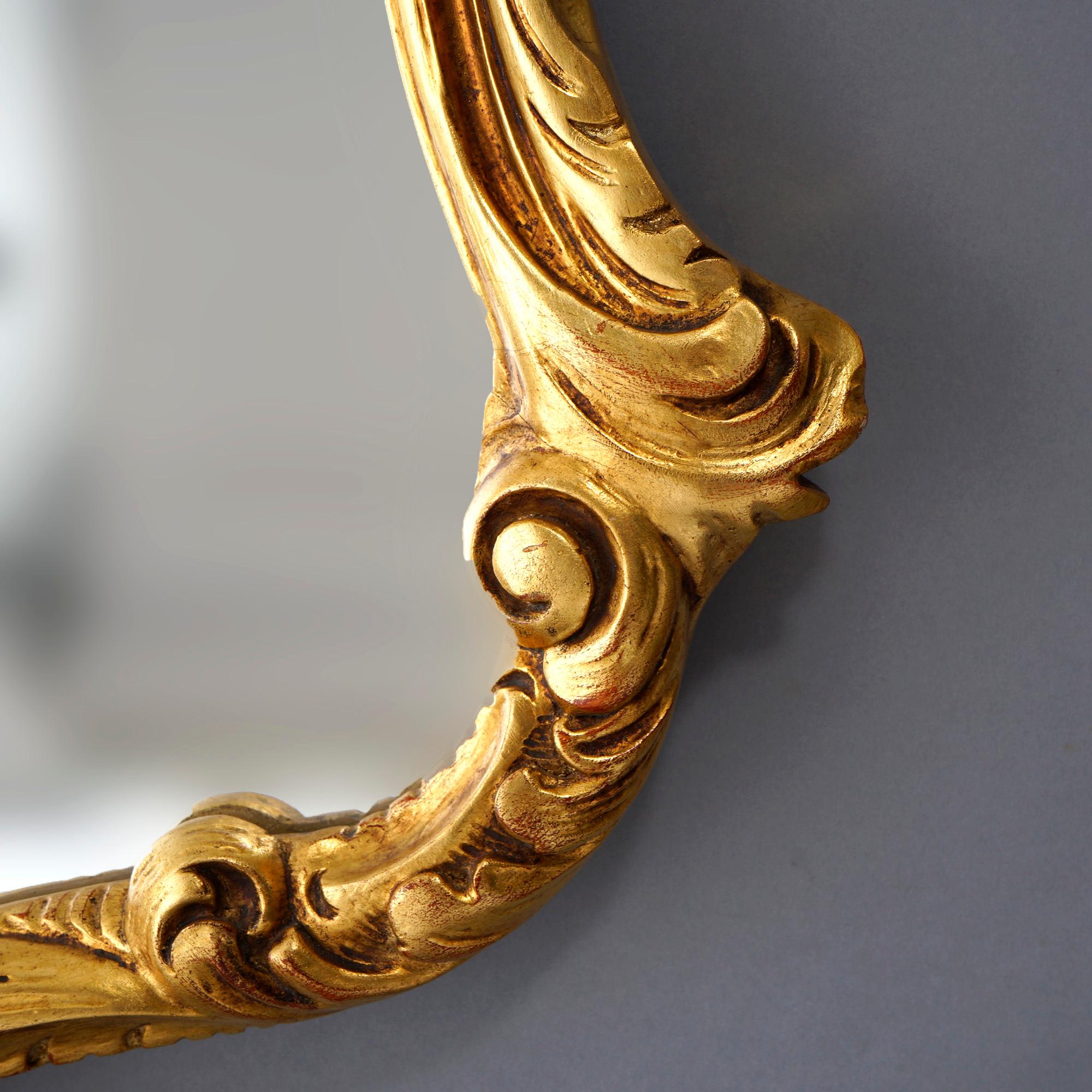 French Rococo Style Giltwood Wall Mirror, 20th C 3