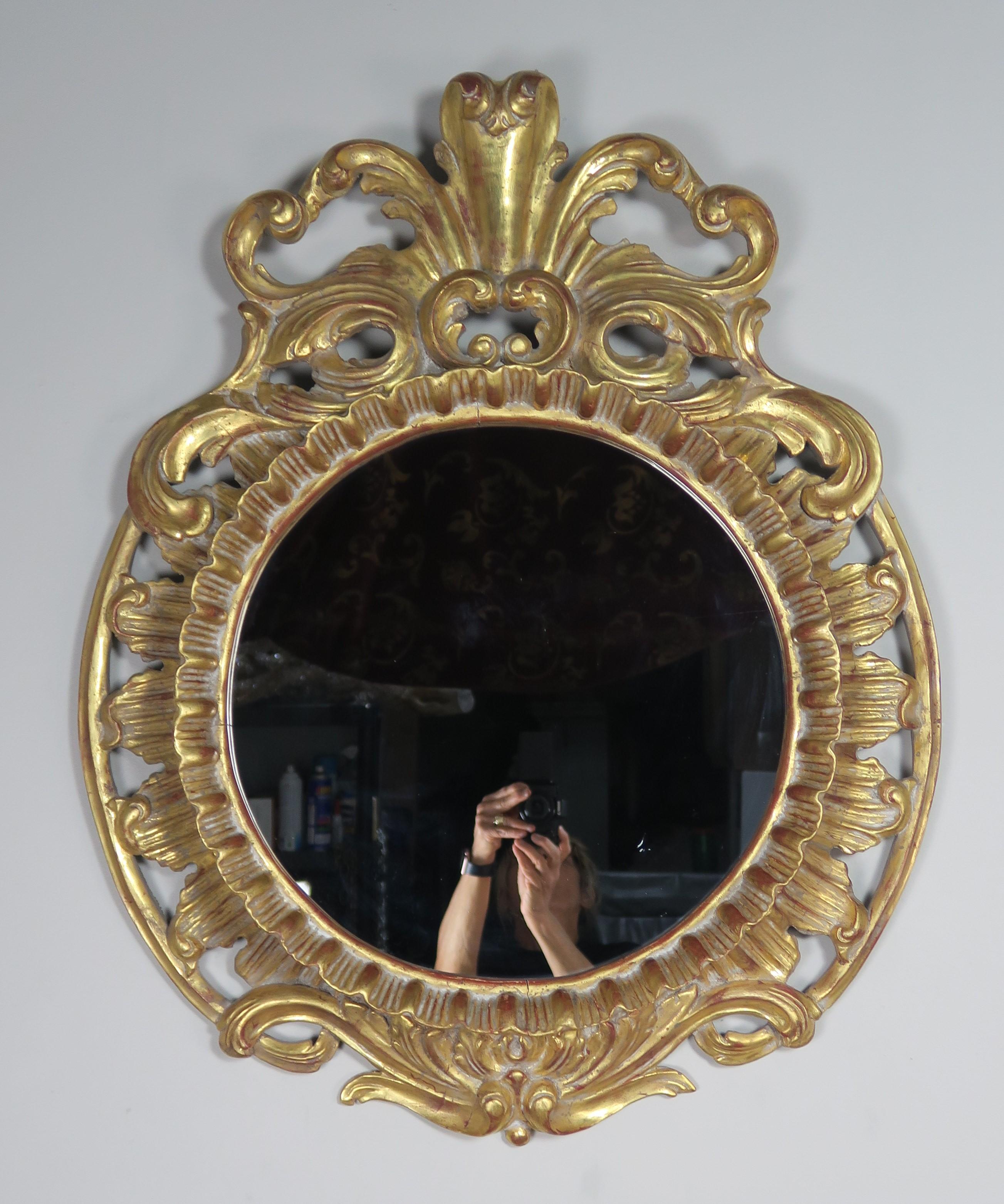 French Rococo Style Gold Leaf Carved Mirror 3