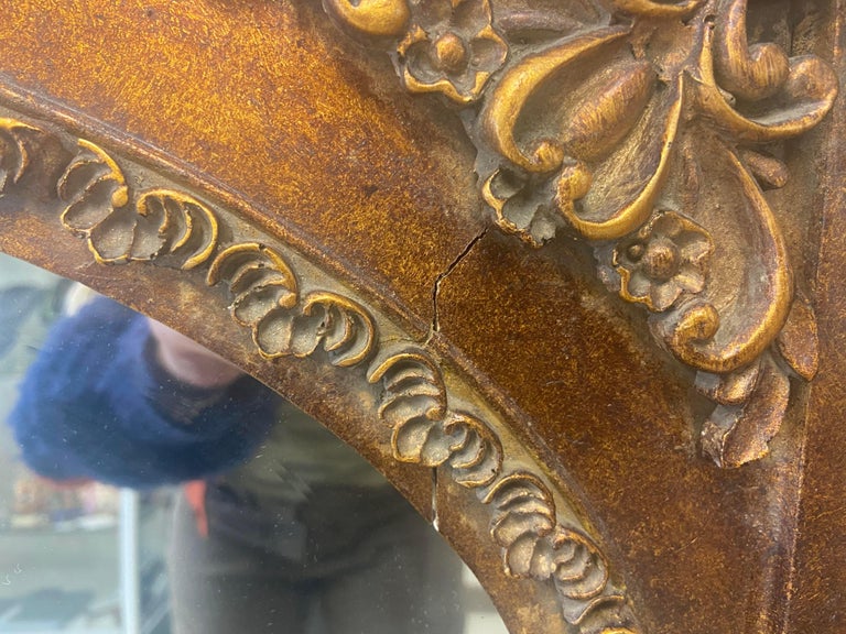 French Rococo Style Hand Carved Gilded Mirror For Sale at 1stDibs