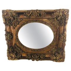 Specchio dorato intagliato a mano in stile French Rococo