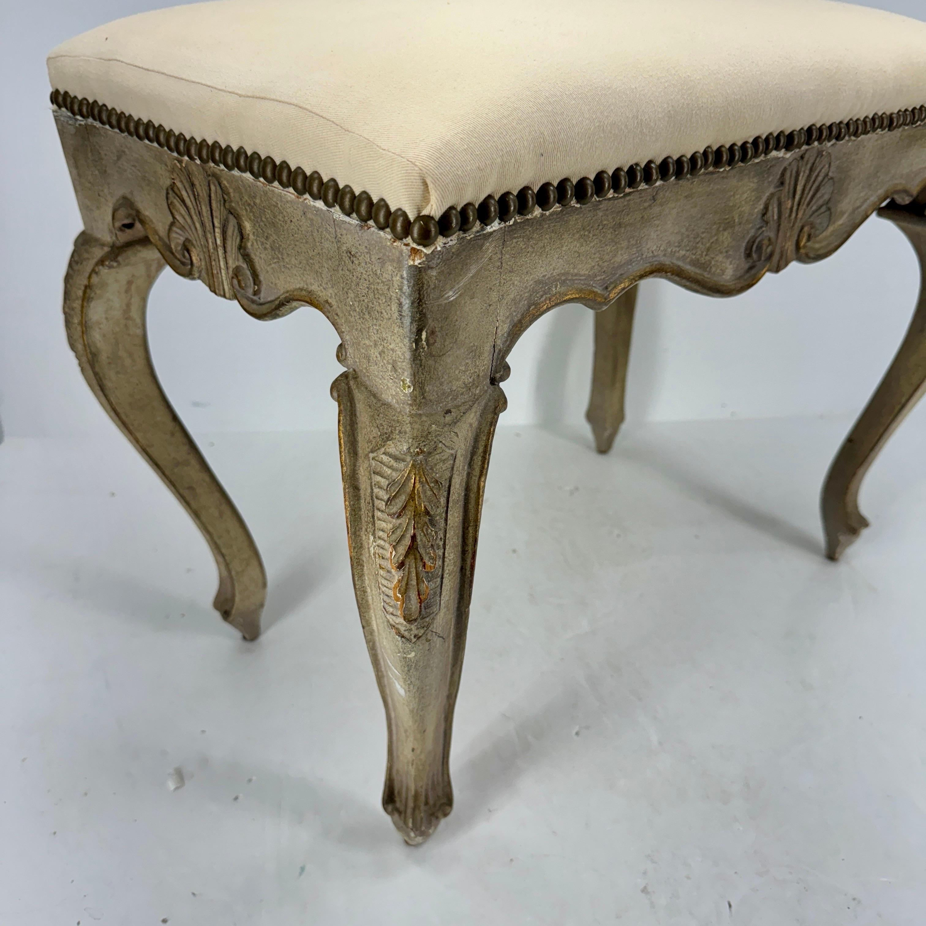 French Rococo Style Louis Vuitton Upholstered Bench with Rocaille For Sale 7