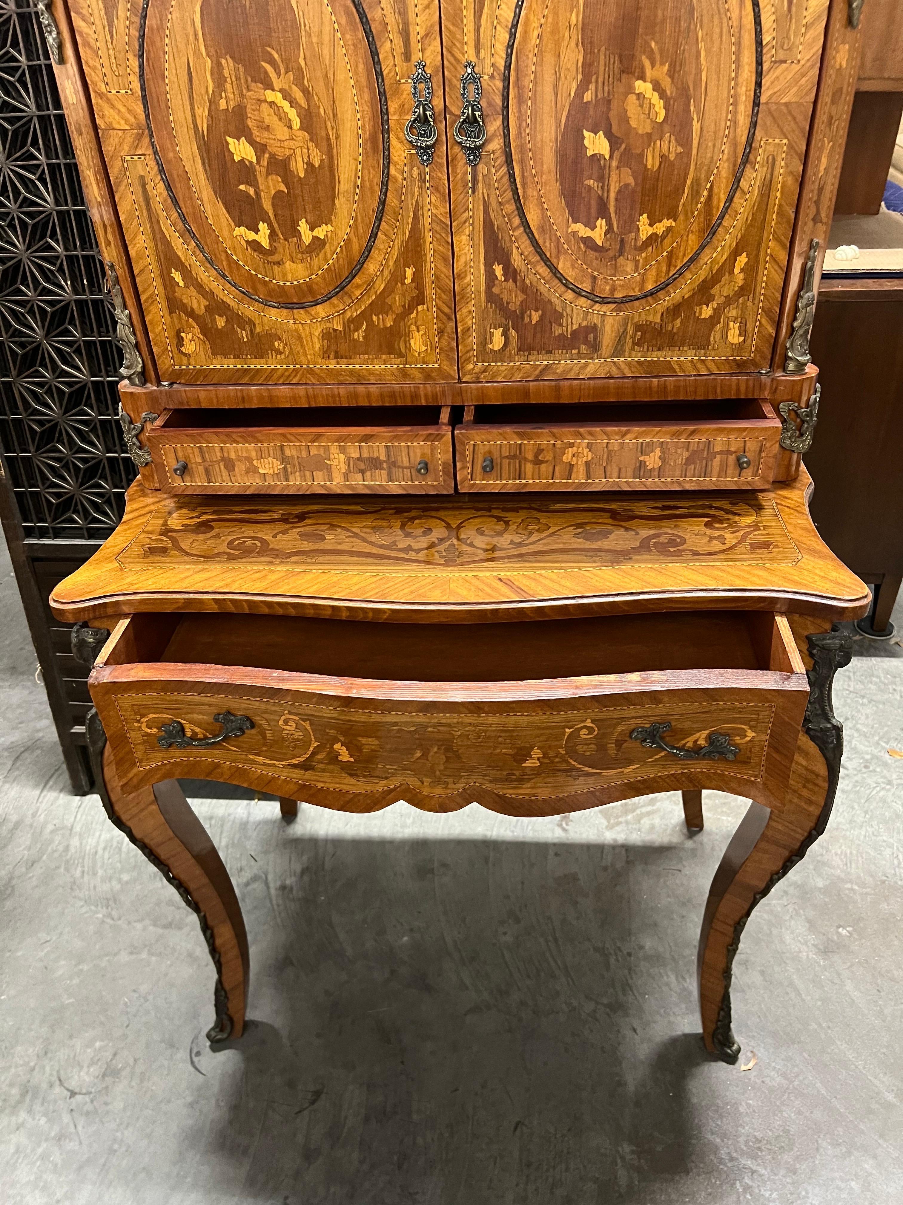 French Rococo Style Louis XV Bonheur Du Jour or Writing Desk For Sale 8