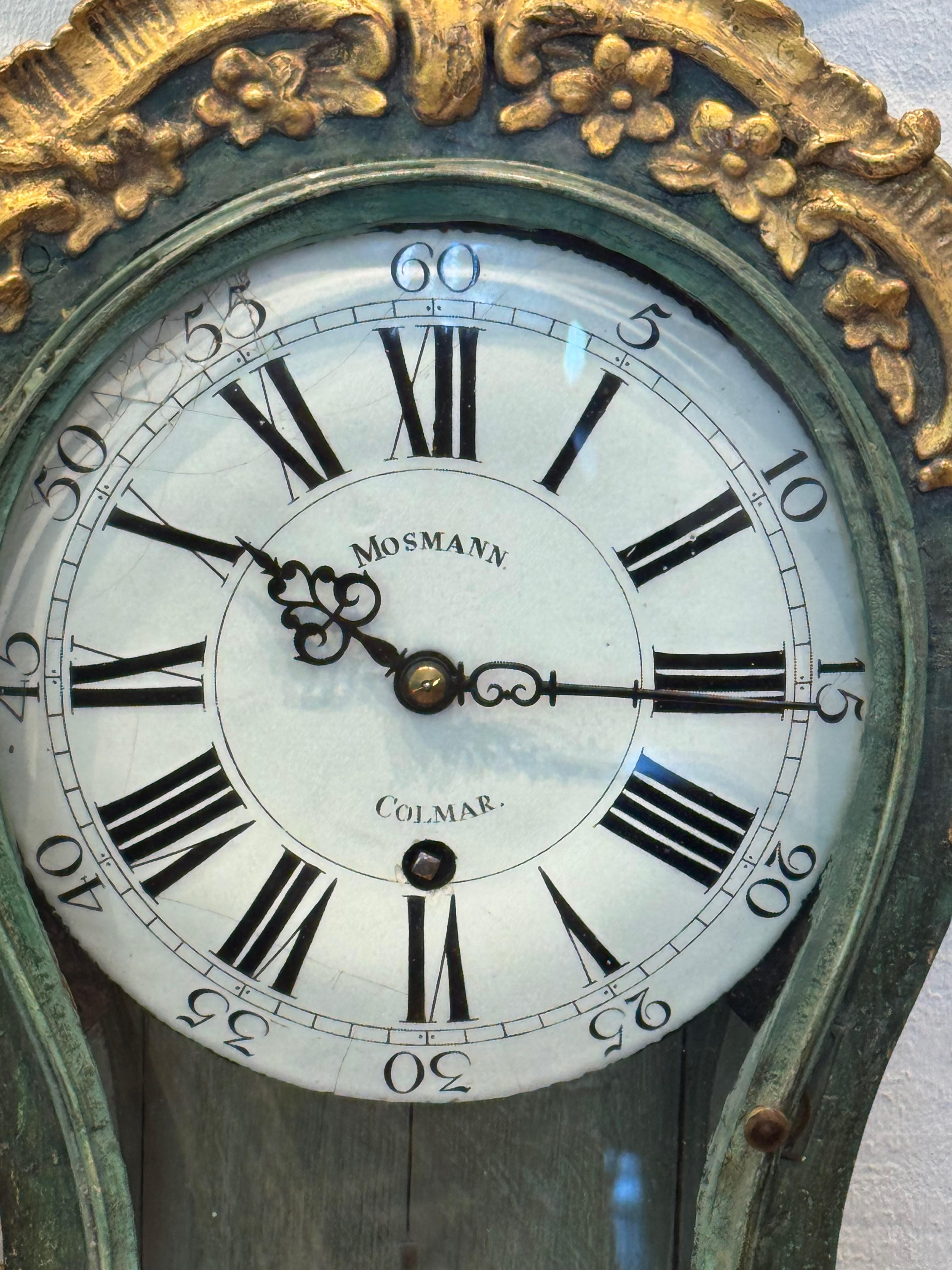 Reloj de chimenea de estilo French Rococo de Mosmann, Colmar siglo XIX en venta