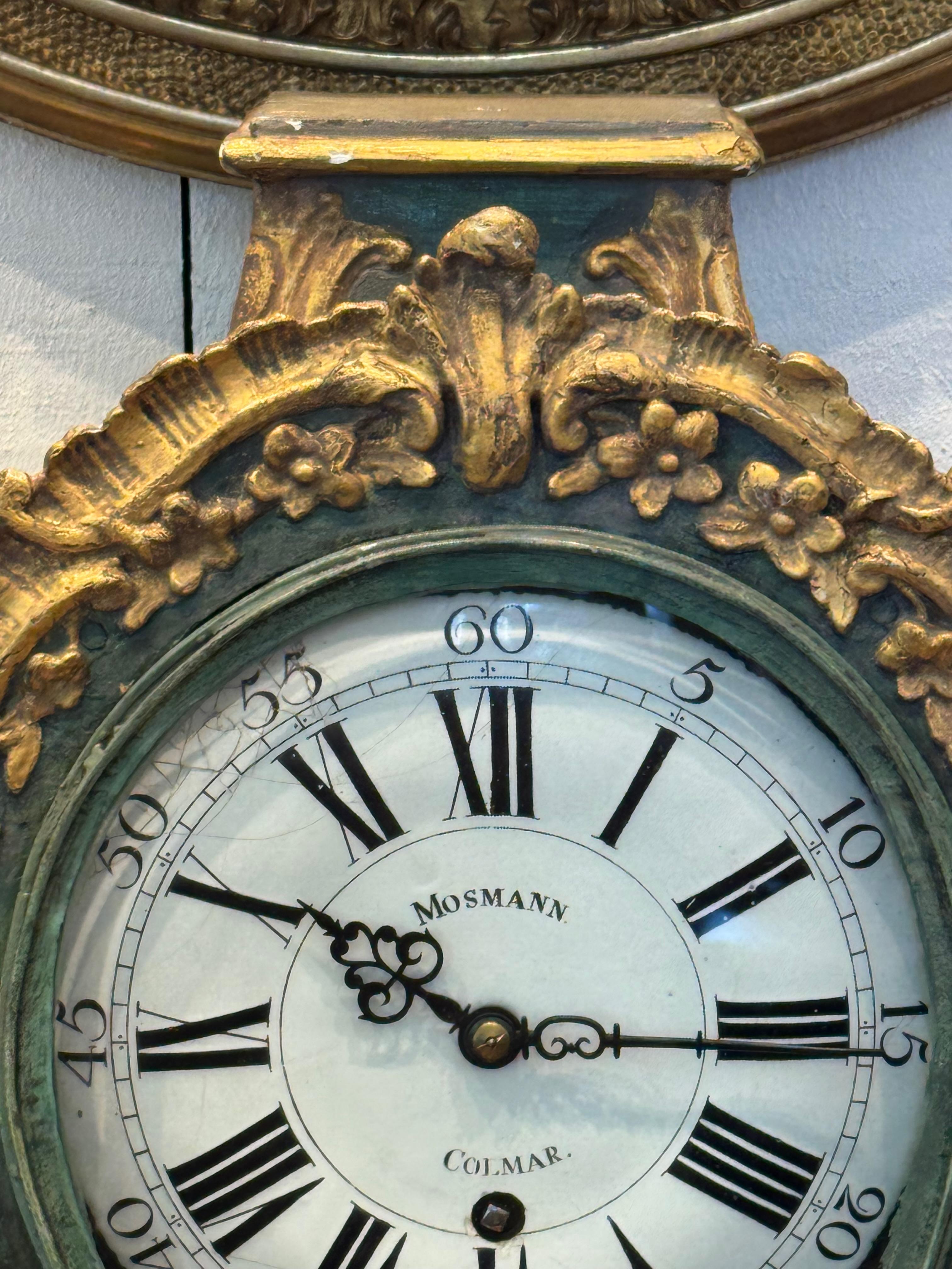 Reloj de chimenea de estilo French Rococo de Mosmann, Colmar Metal en venta