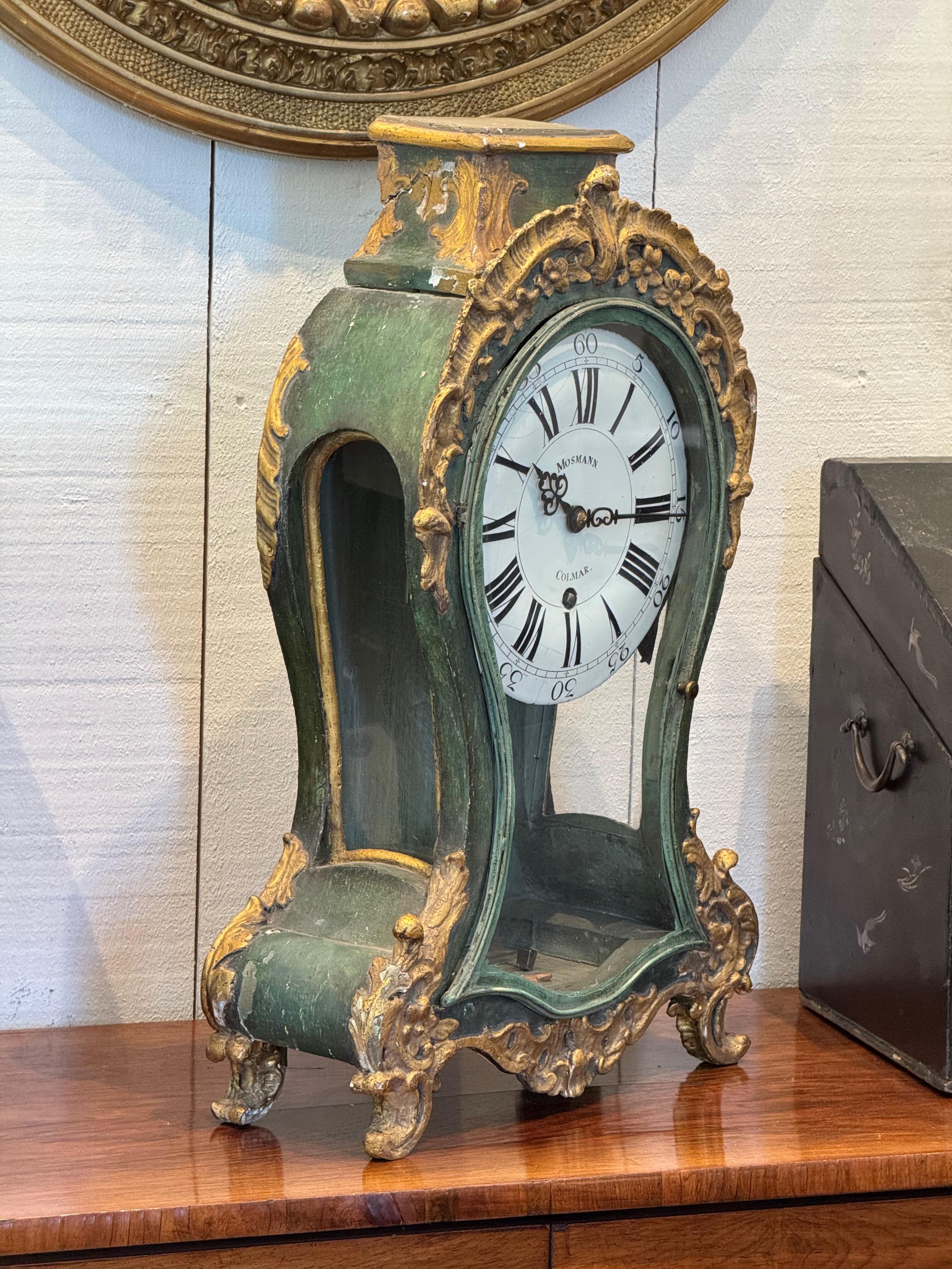 Reloj de chimenea de estilo French Rococo de Mosmann, Colmar en venta 3