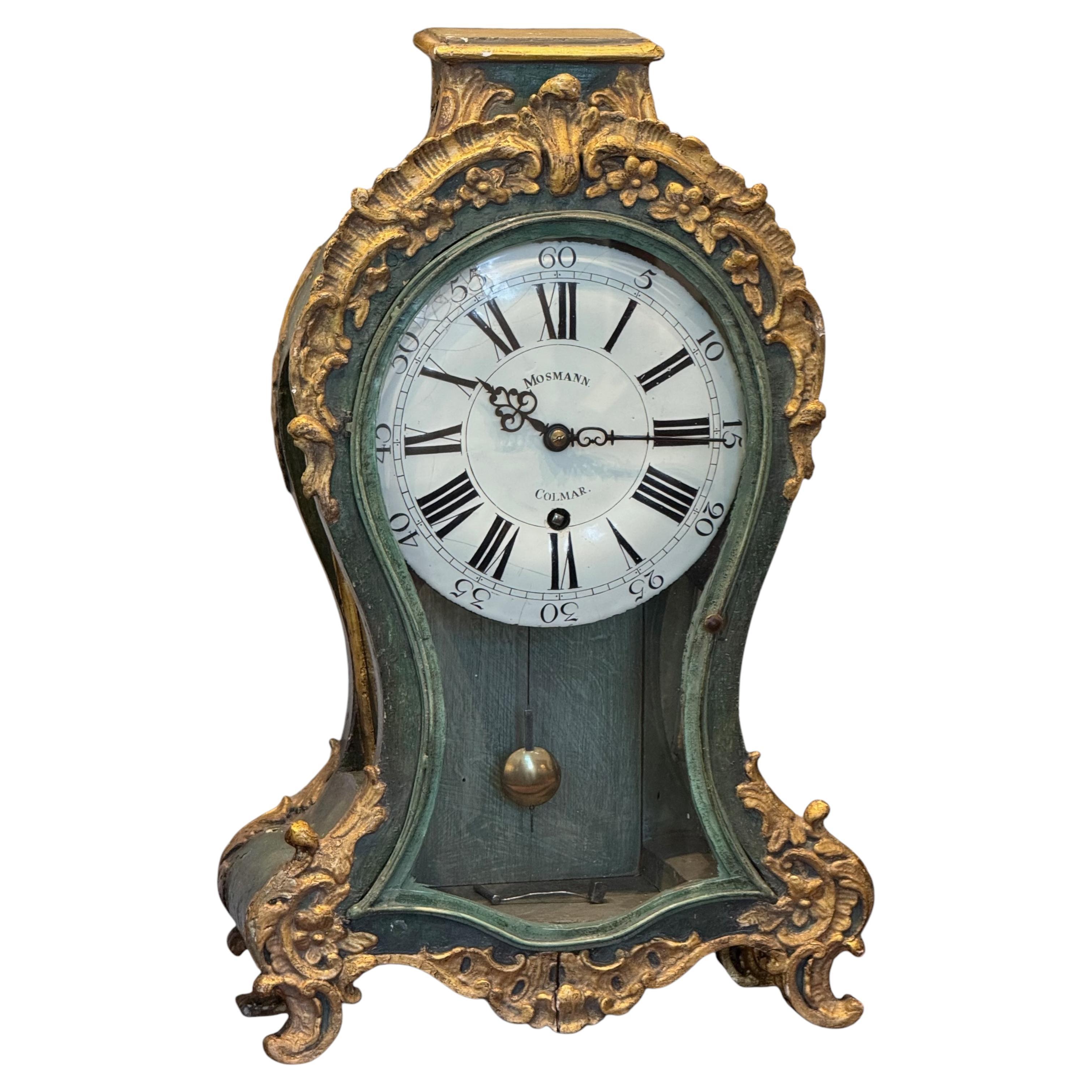 Reloj de chimenea de estilo French Rococo de Mosmann, Colmar en venta