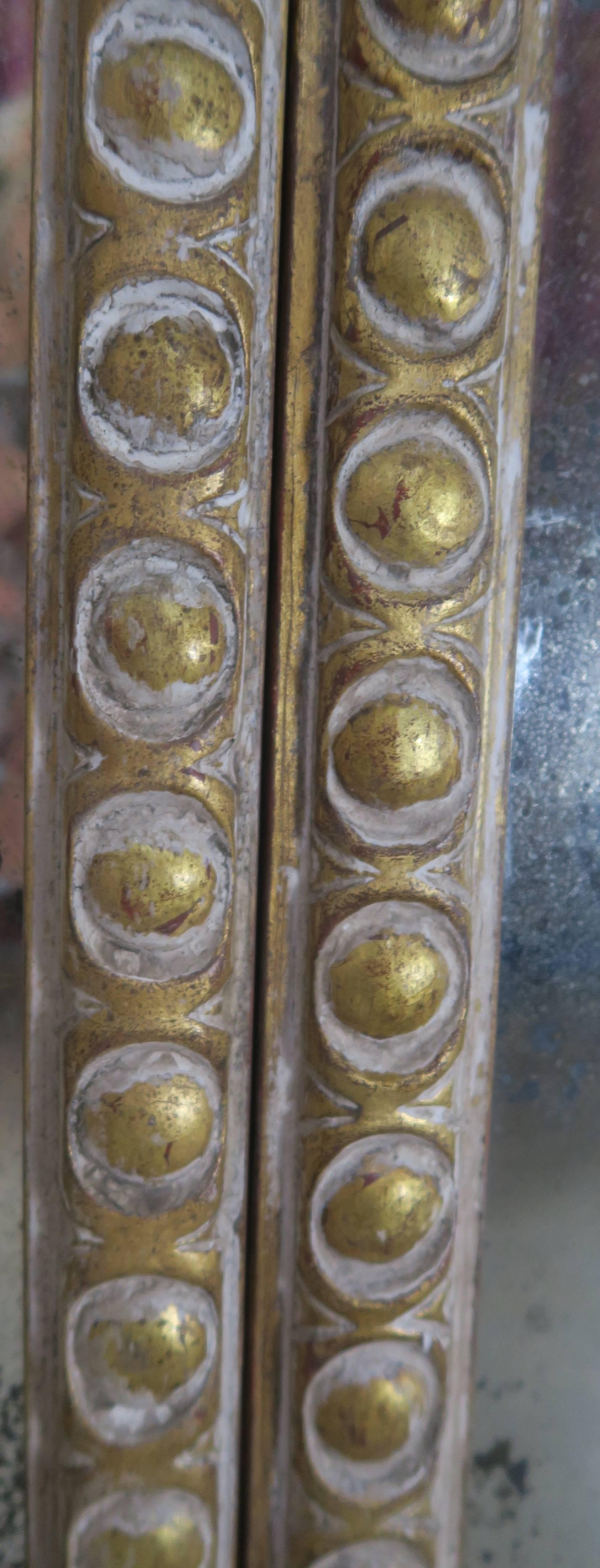 French Rococo Style Painted and Parcel-Gilt Three-Part Mirror 2
