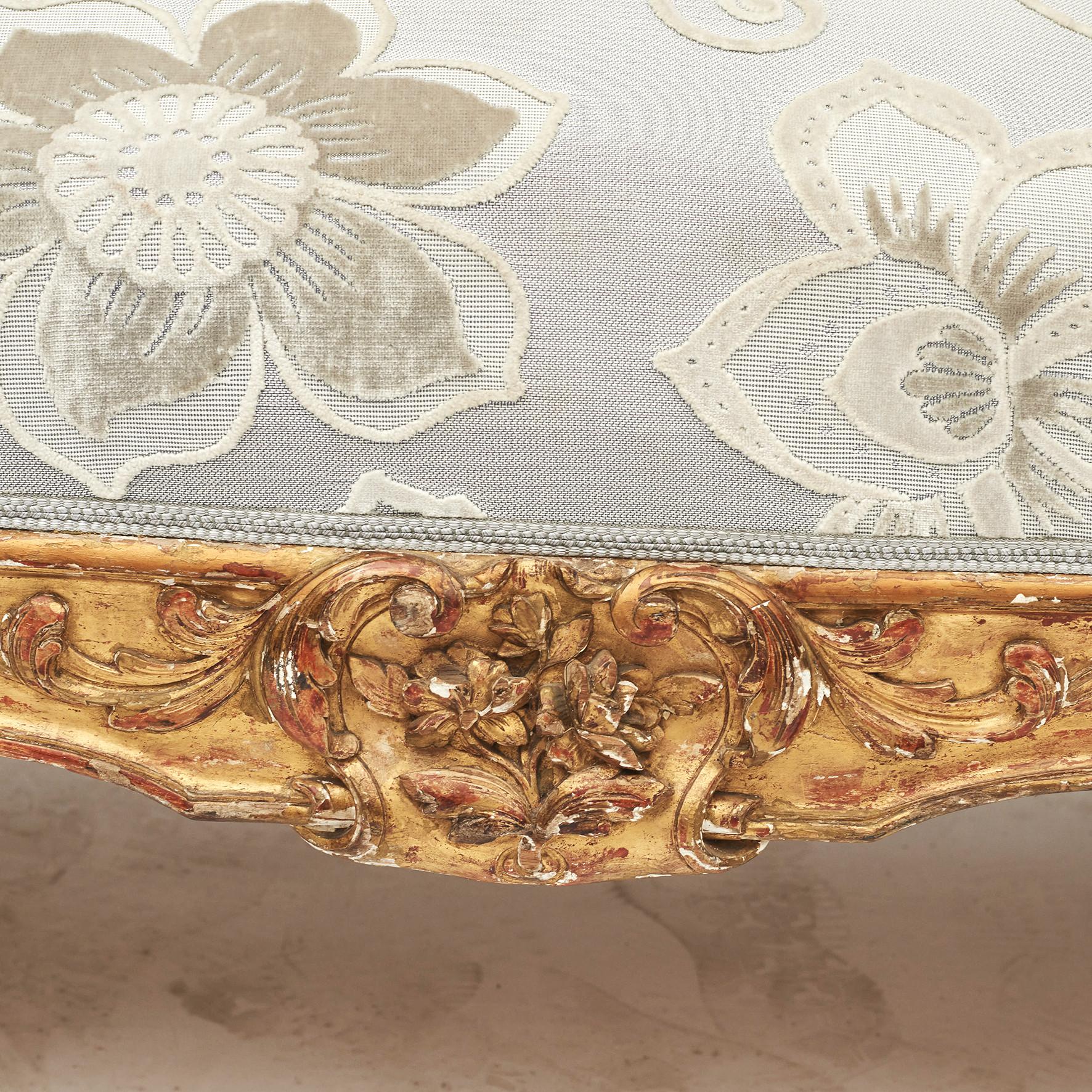 French Rococo Style Gilt Sofa Bench For Sale 2