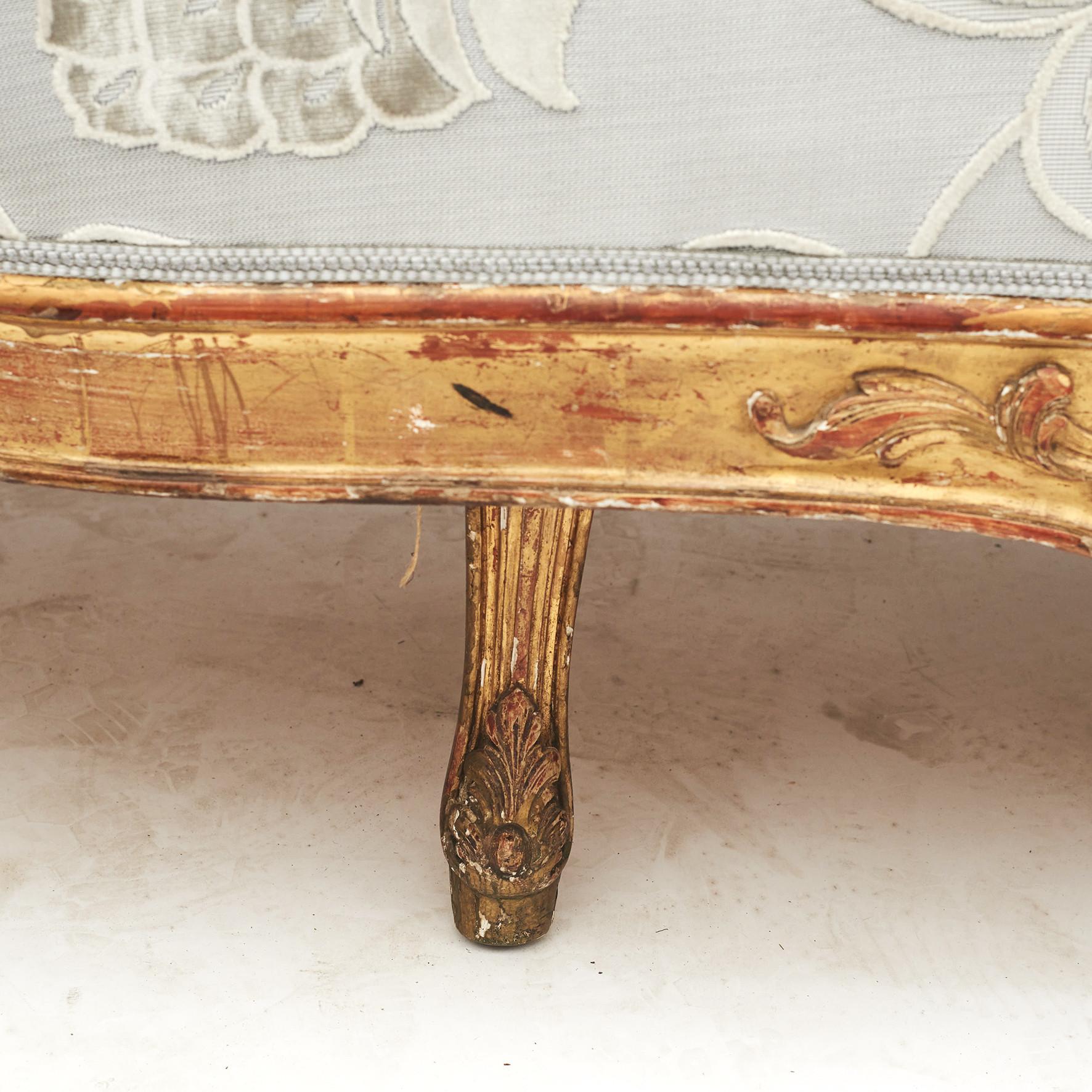 French Rococo Style Gilt Sofa Bench For Sale 3