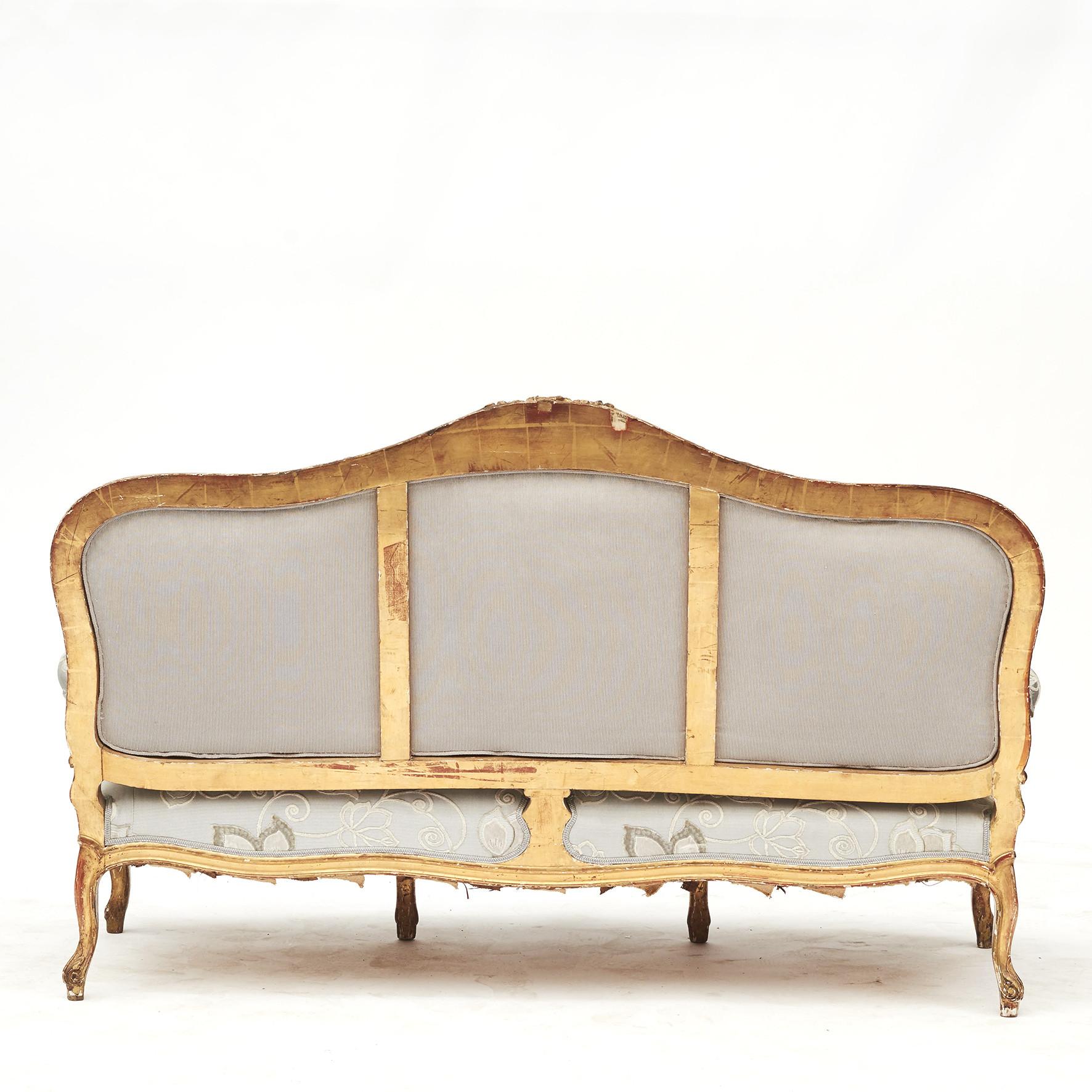 French Rococo Style Gilt Sofa Bench For Sale 5