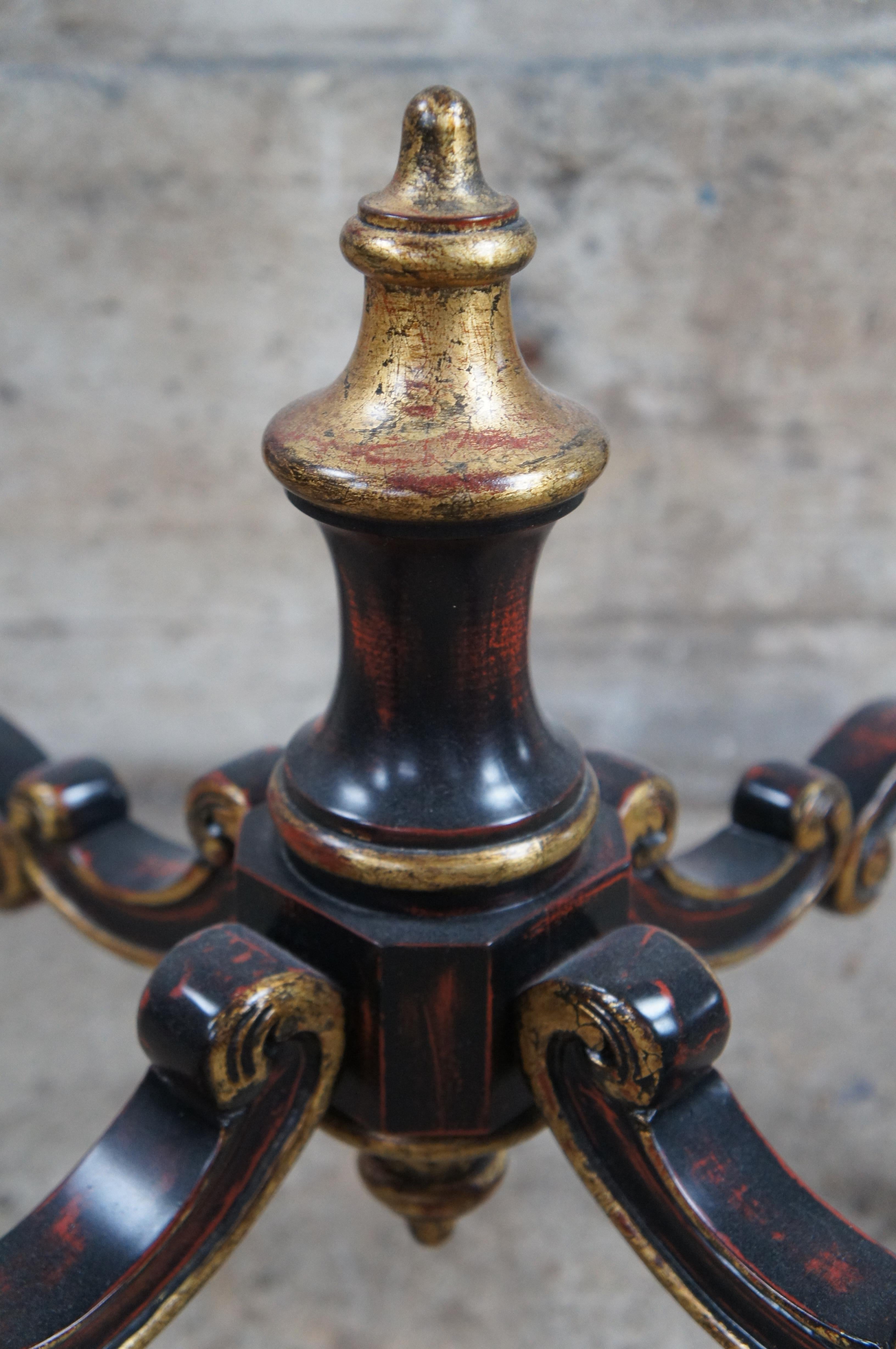Grand guéridon à piédestal de style rococo français Sculpture végétale Stand 44