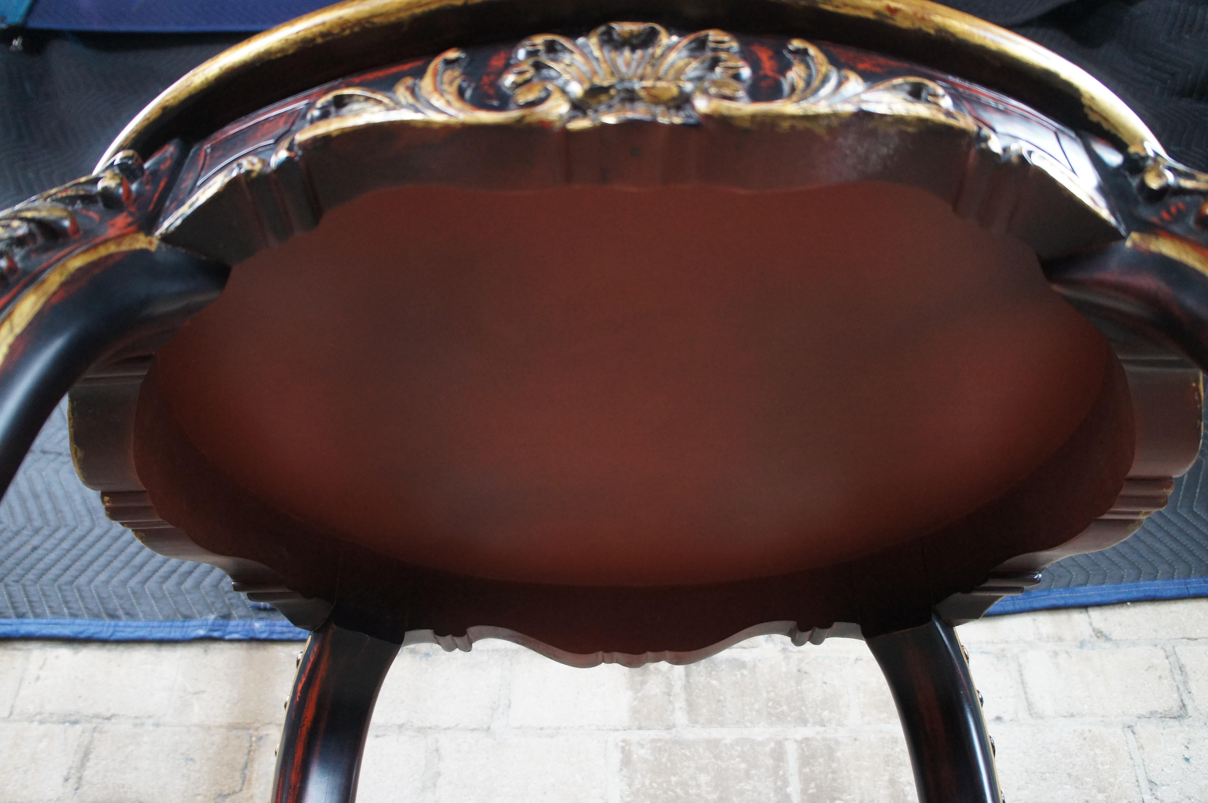 Grand guéridon à piédestal de style rococo français Sculpture végétale Stand 44