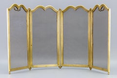 French Rococo Style Vintage Brass Four Sections Fireplace Screen
