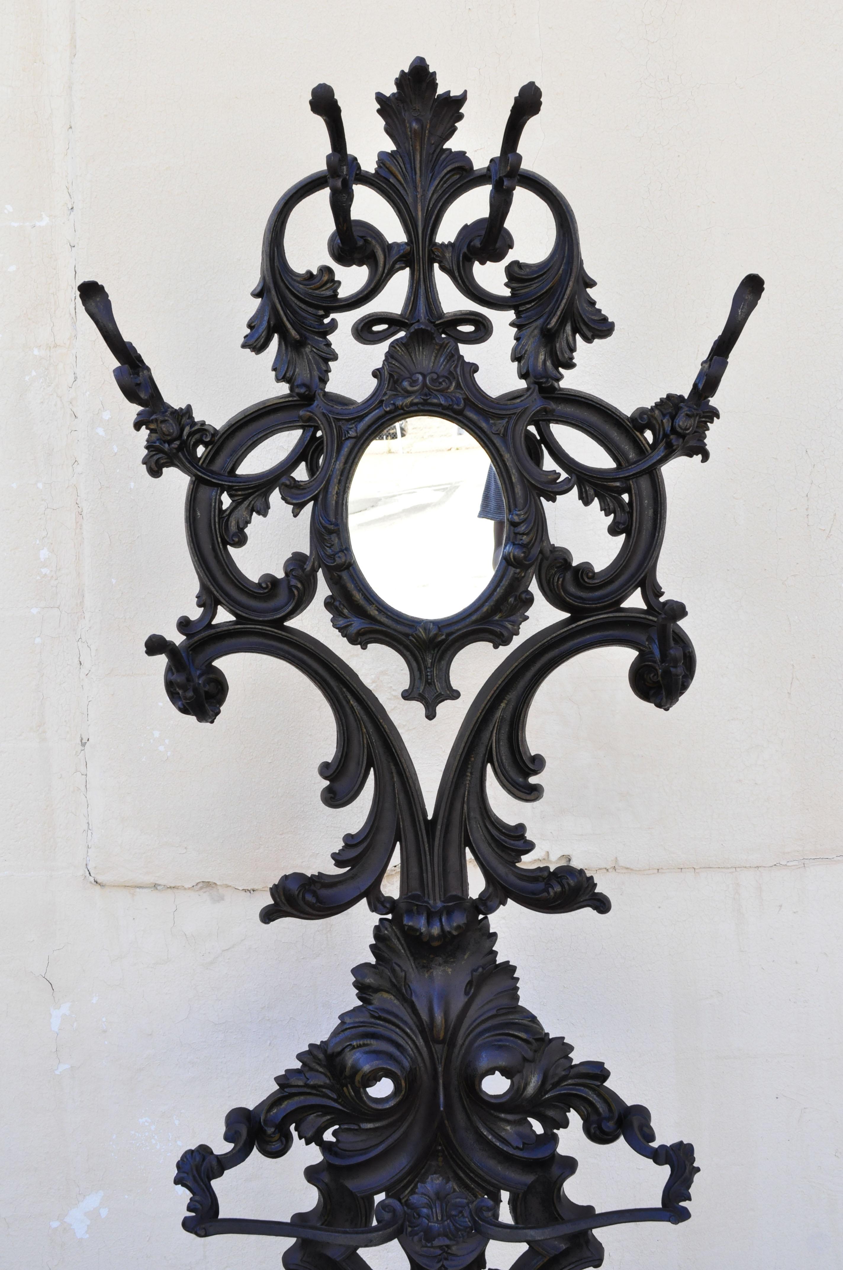 Details about   Antique Art Nouveau Victorian Cast Iron Wall Hall Tree Double Hook 